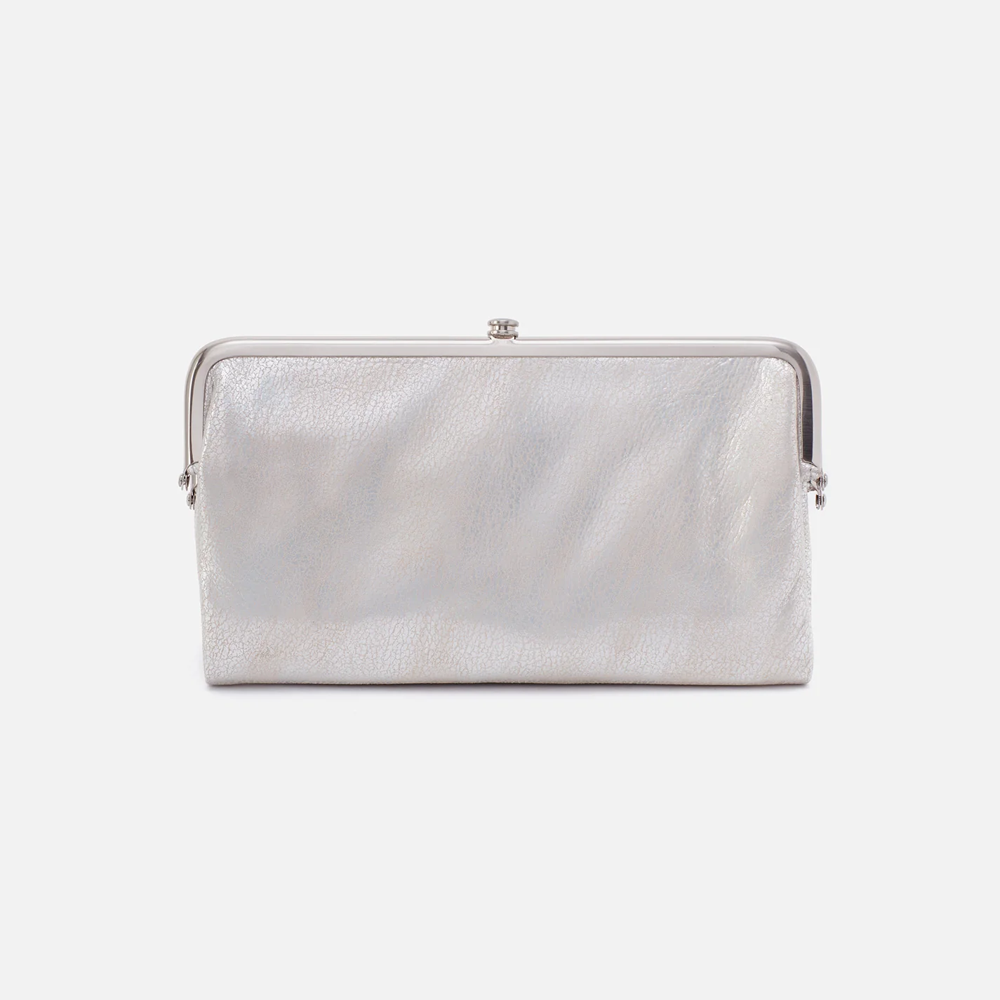 Lauren Clutch-Wallet in Metallic Leather - Silver - Image 7