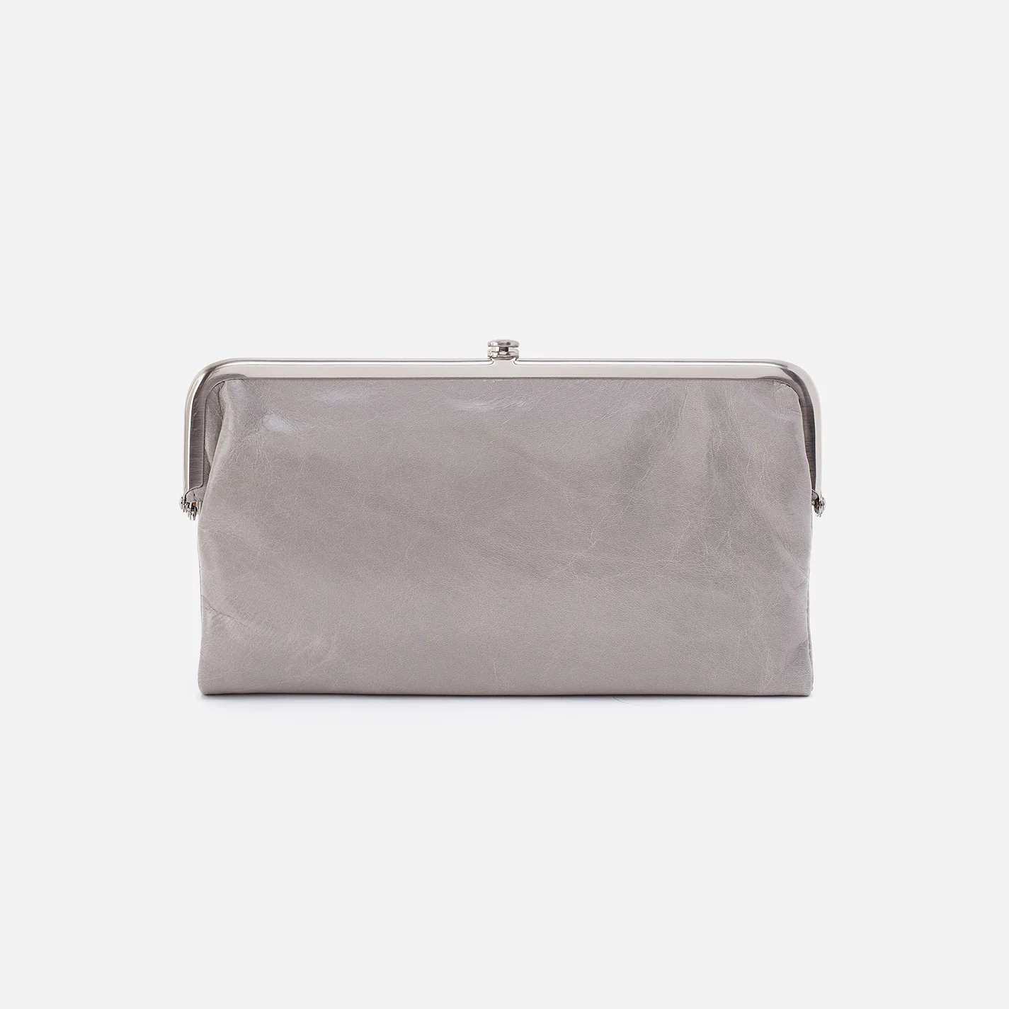 Lauren Clutch-Wallet In Polished Leather - Light Grey - Image 7