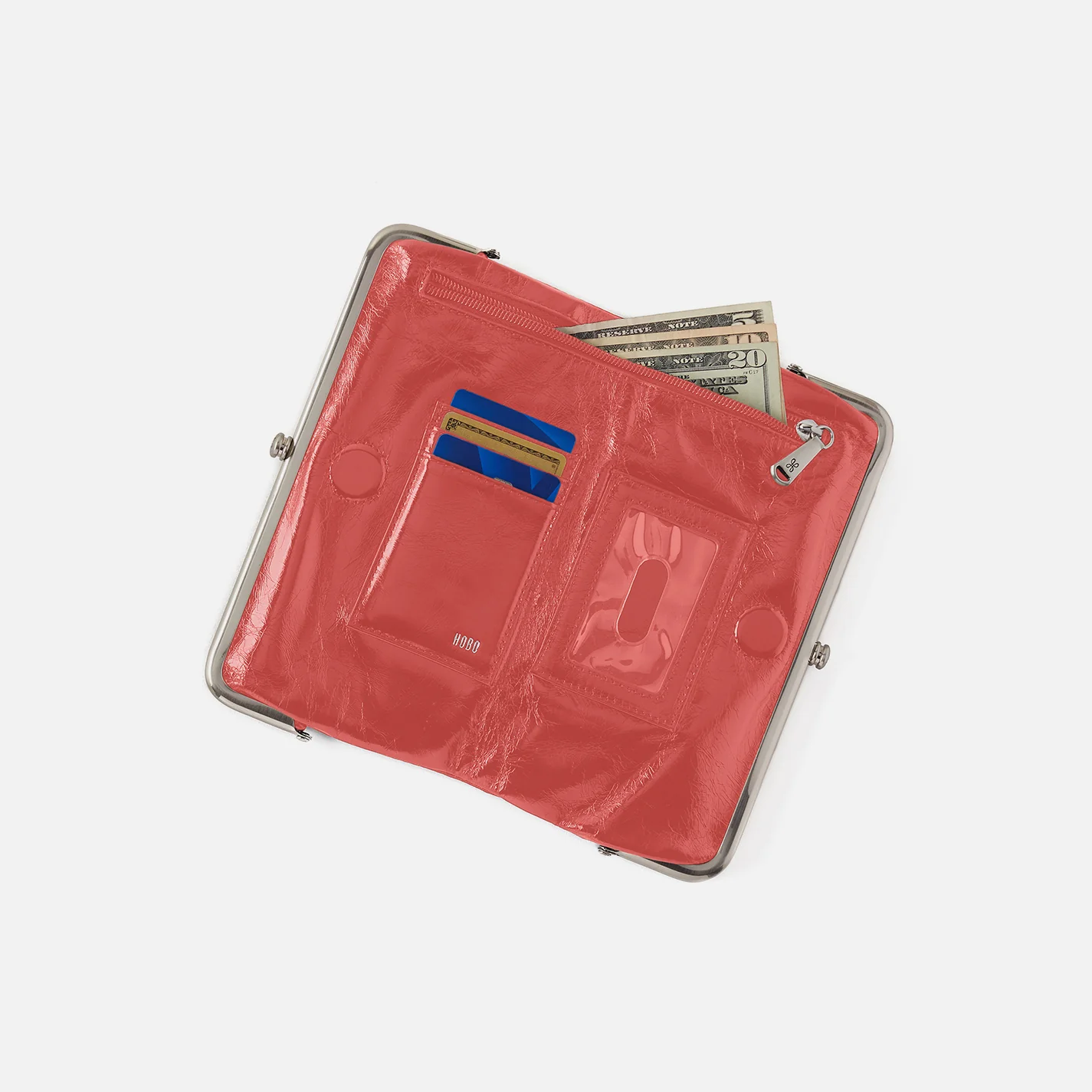 Lauren Clutch-Wallet In Polished Leather - Pink Mirage - Image 3