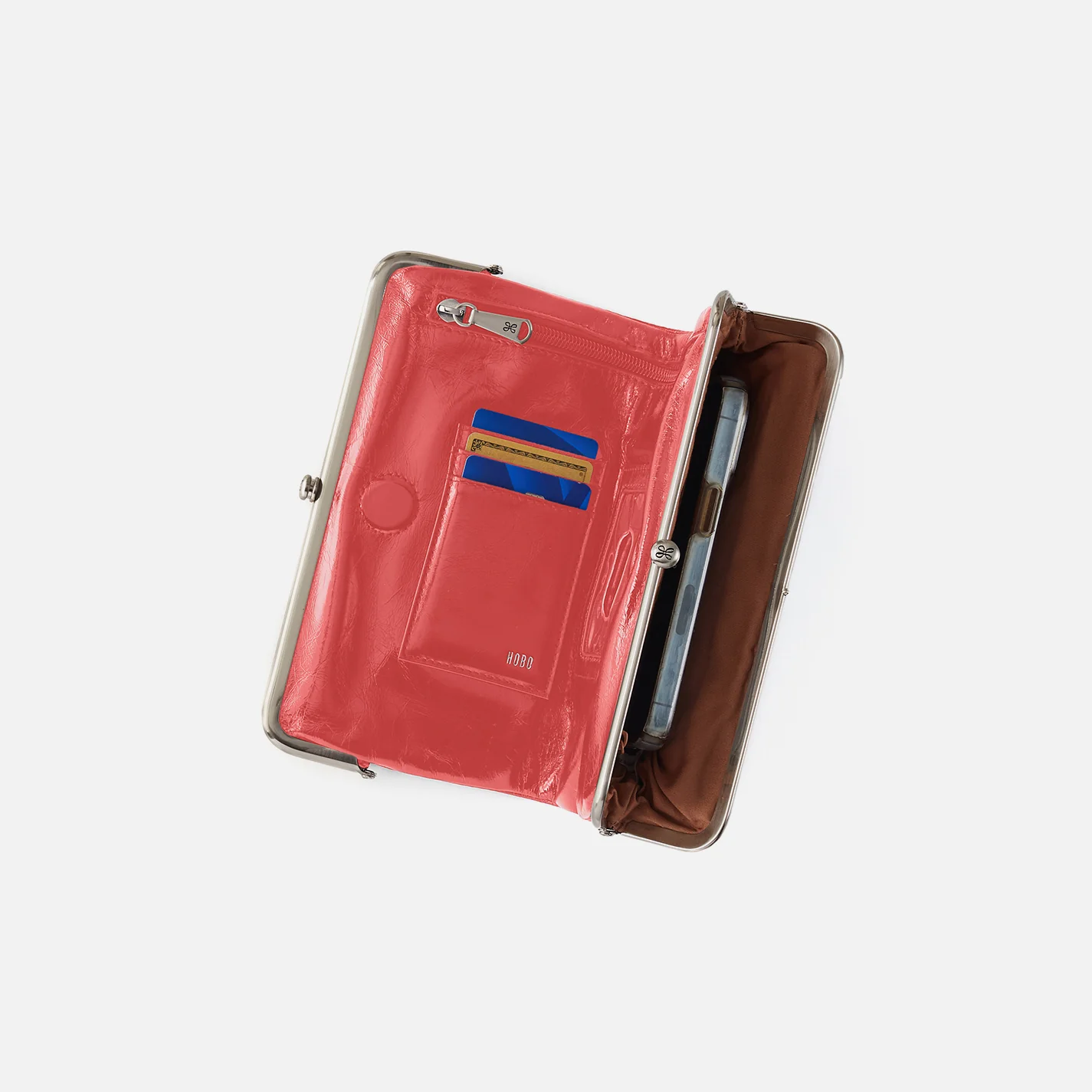 Lauren Clutch-Wallet In Polished Leather - Pink Mirage - Image 4