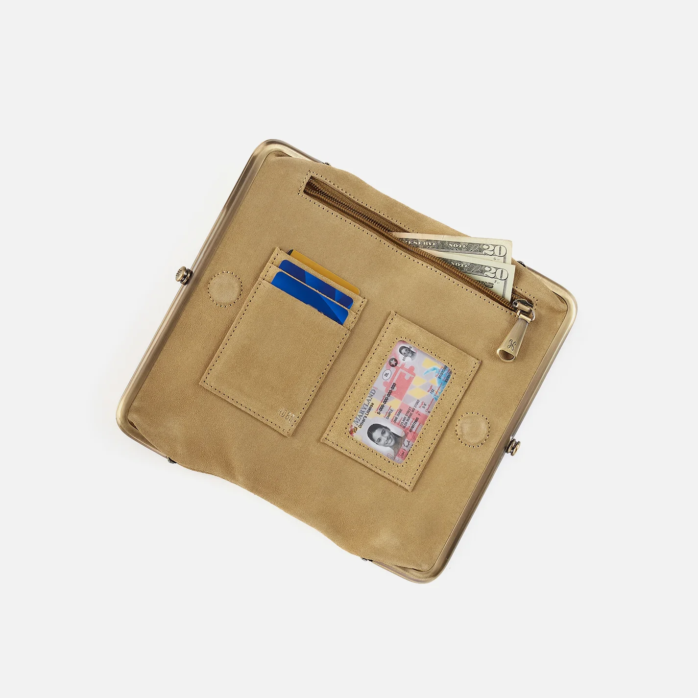 Lauren Clutch-Wallet In Suede Leather - Twilight Fern - Image 3