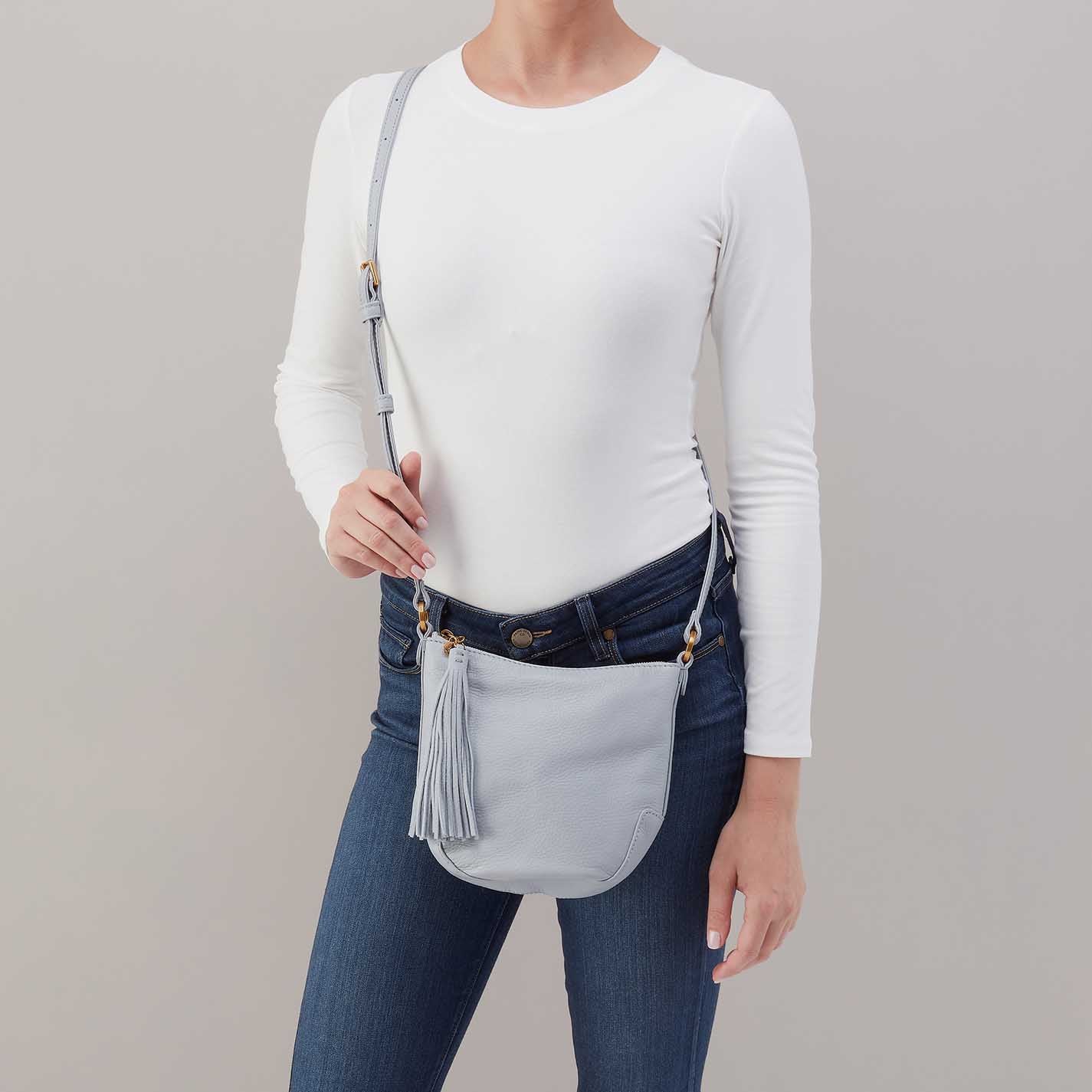 Lexi Crossbody in Pebbled Leather - Indigo Cloud - Image 3