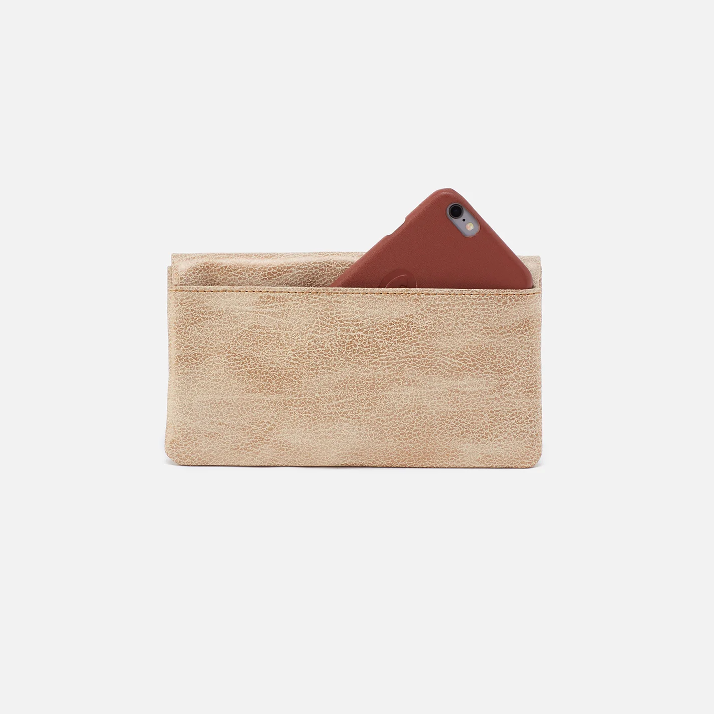Lumen Continental Wallet In Metallic Leather - Gold Leaf - Image 4