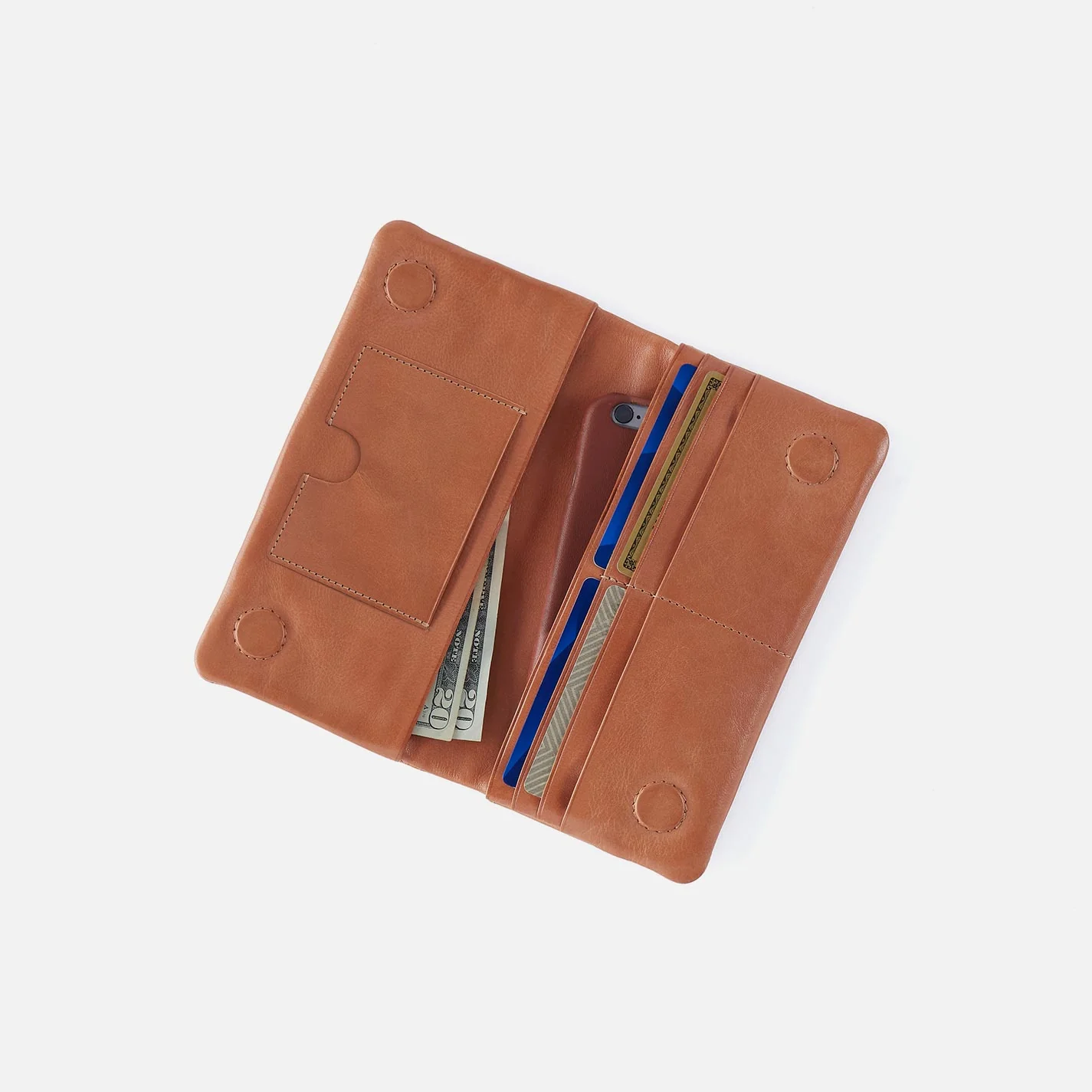 Lumen Continental Wallet in Washed Leather - Harvest Wheat - Image 3
