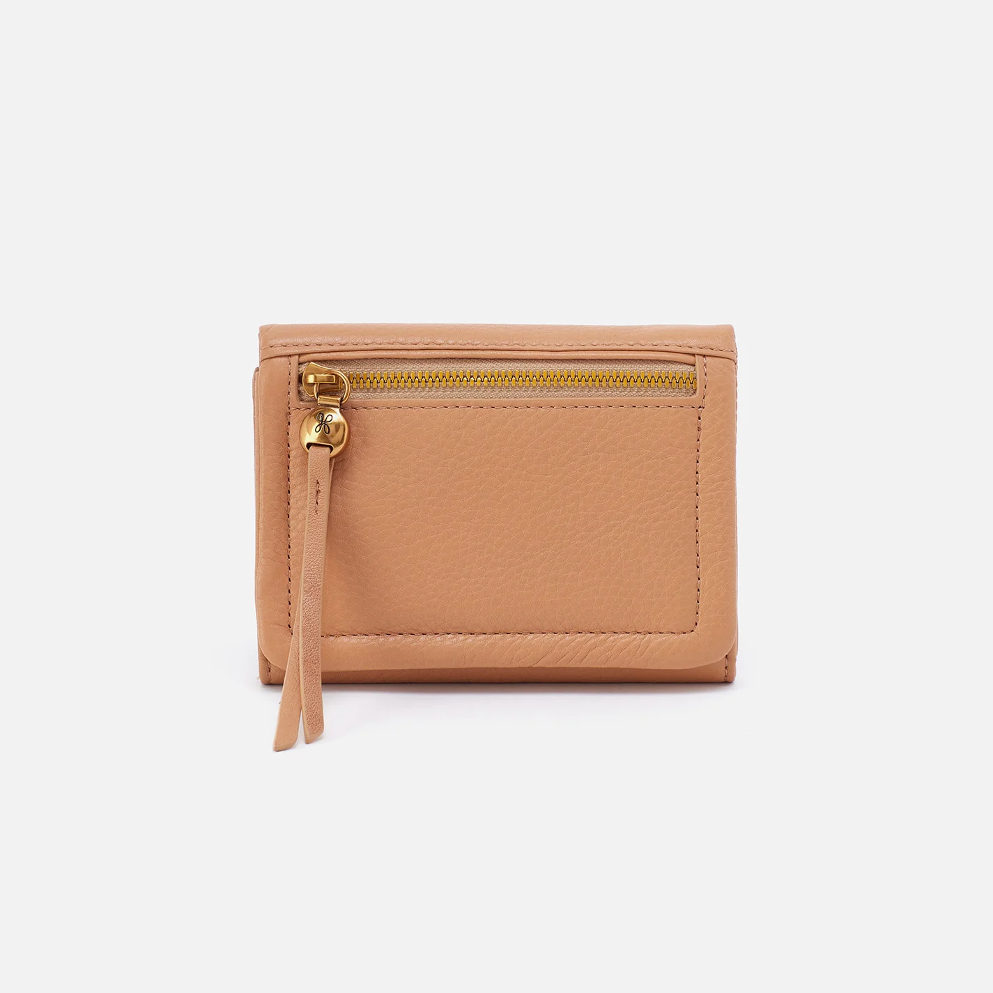 Lumen Medium Bifold Compact Wallet in Pebbled Leather - Sandstorm