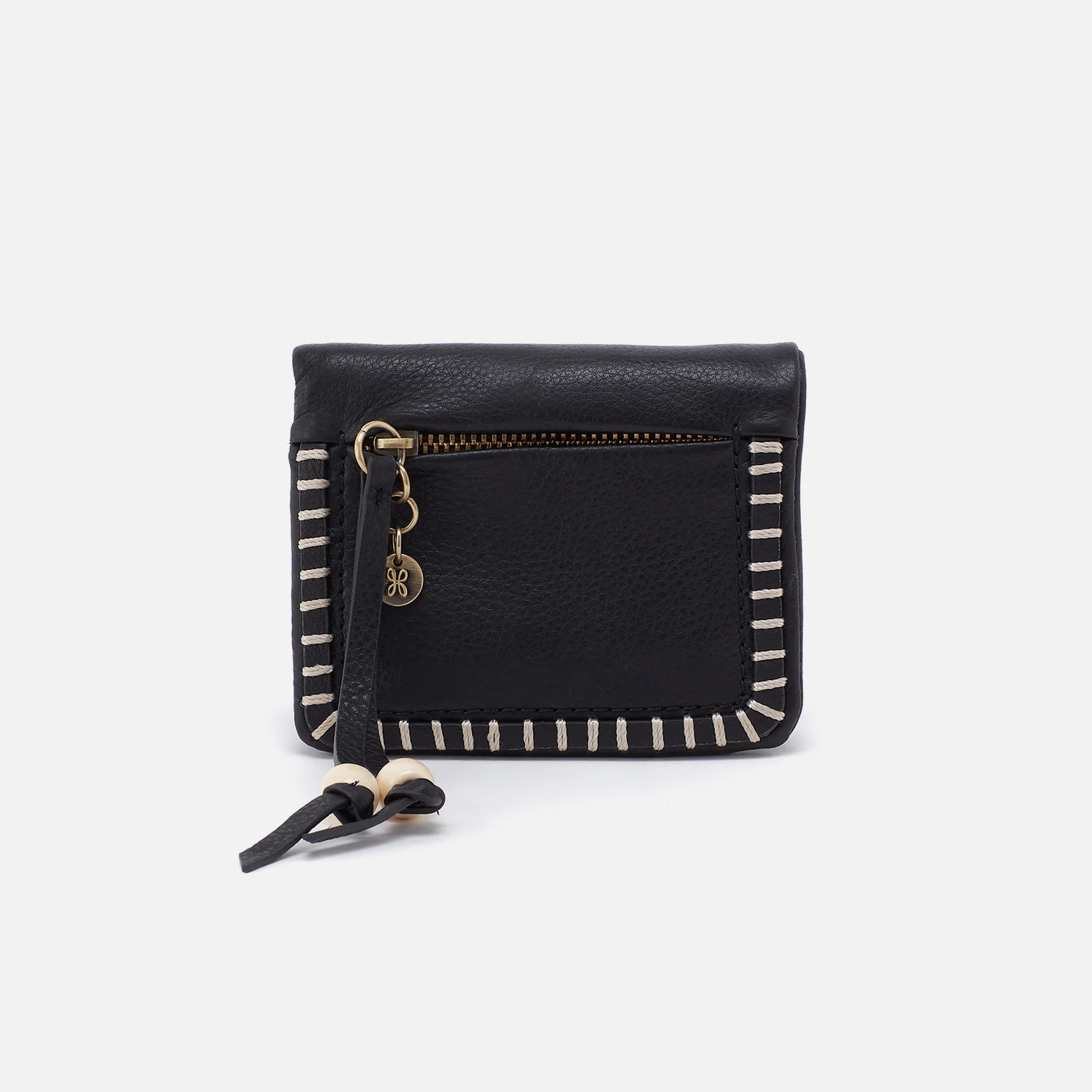 Lumen Mini Wallet In Cloud Leather - Black