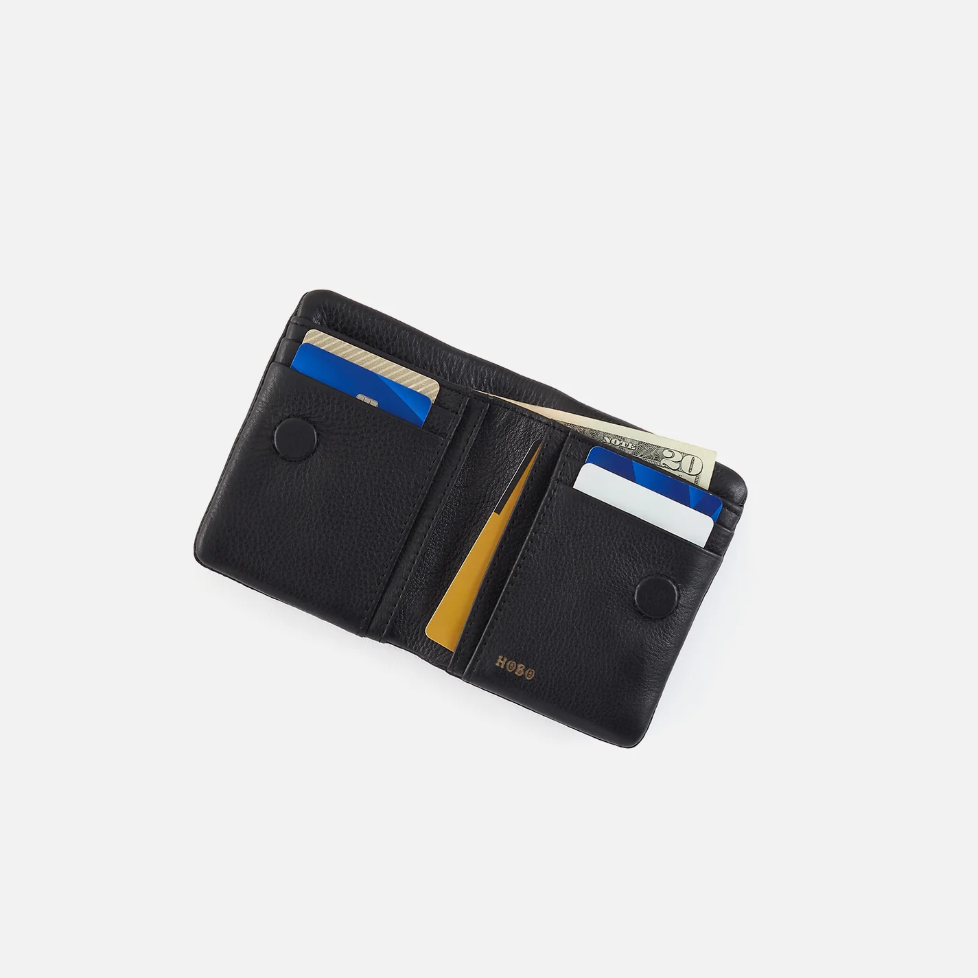 Lumen Mini Wallet In Cloud Leather - Black - Image 2