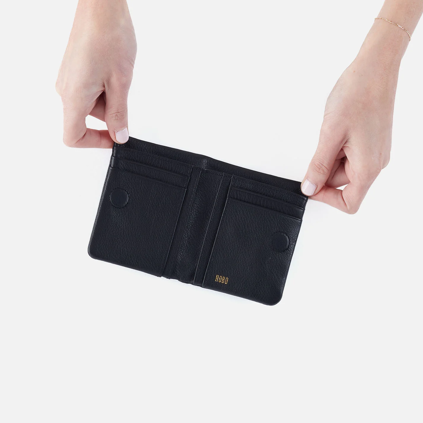 Lumen Mini Wallet In Pebbled Leather - Black - Image 2