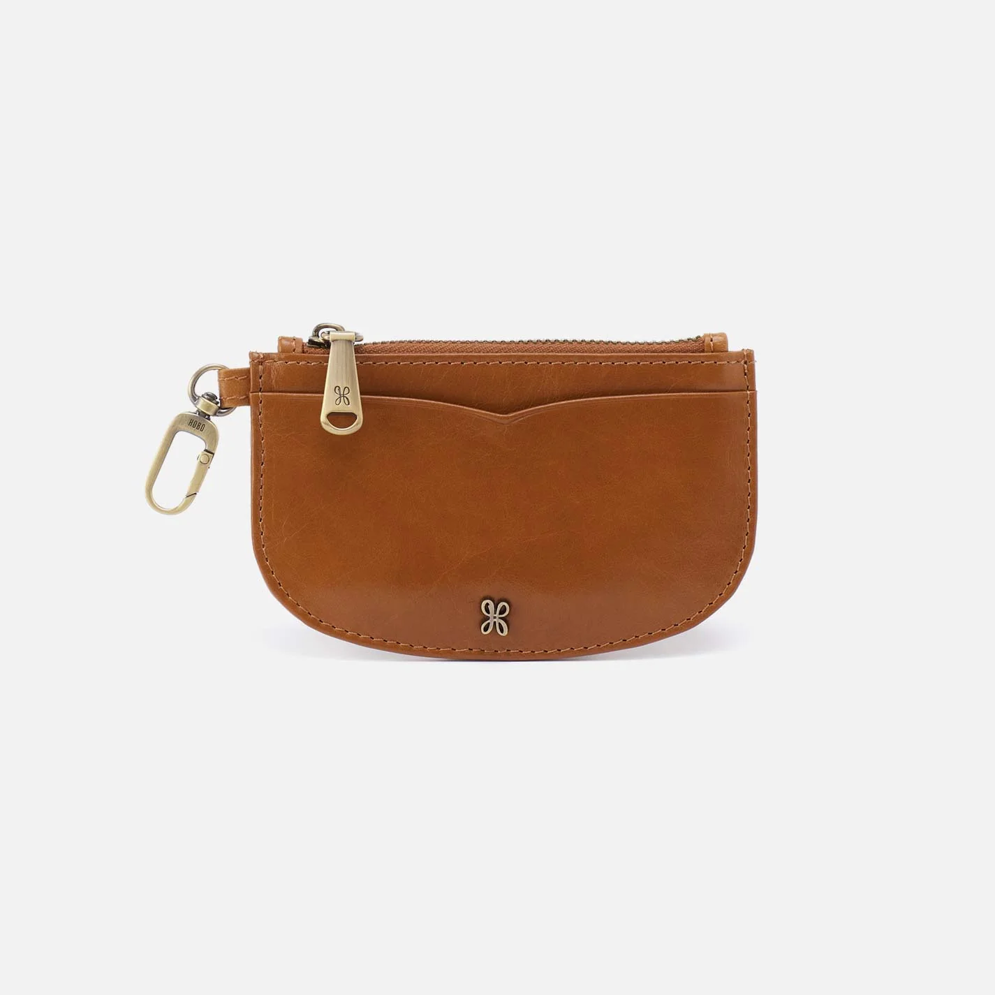 Luna Card Pouch in Polished Leather - Truffle