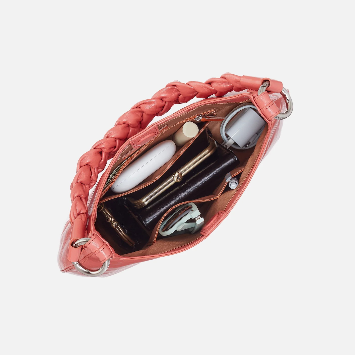 Madison Shoulder Bag In Polished Leather - Pink Mirage - Image 3