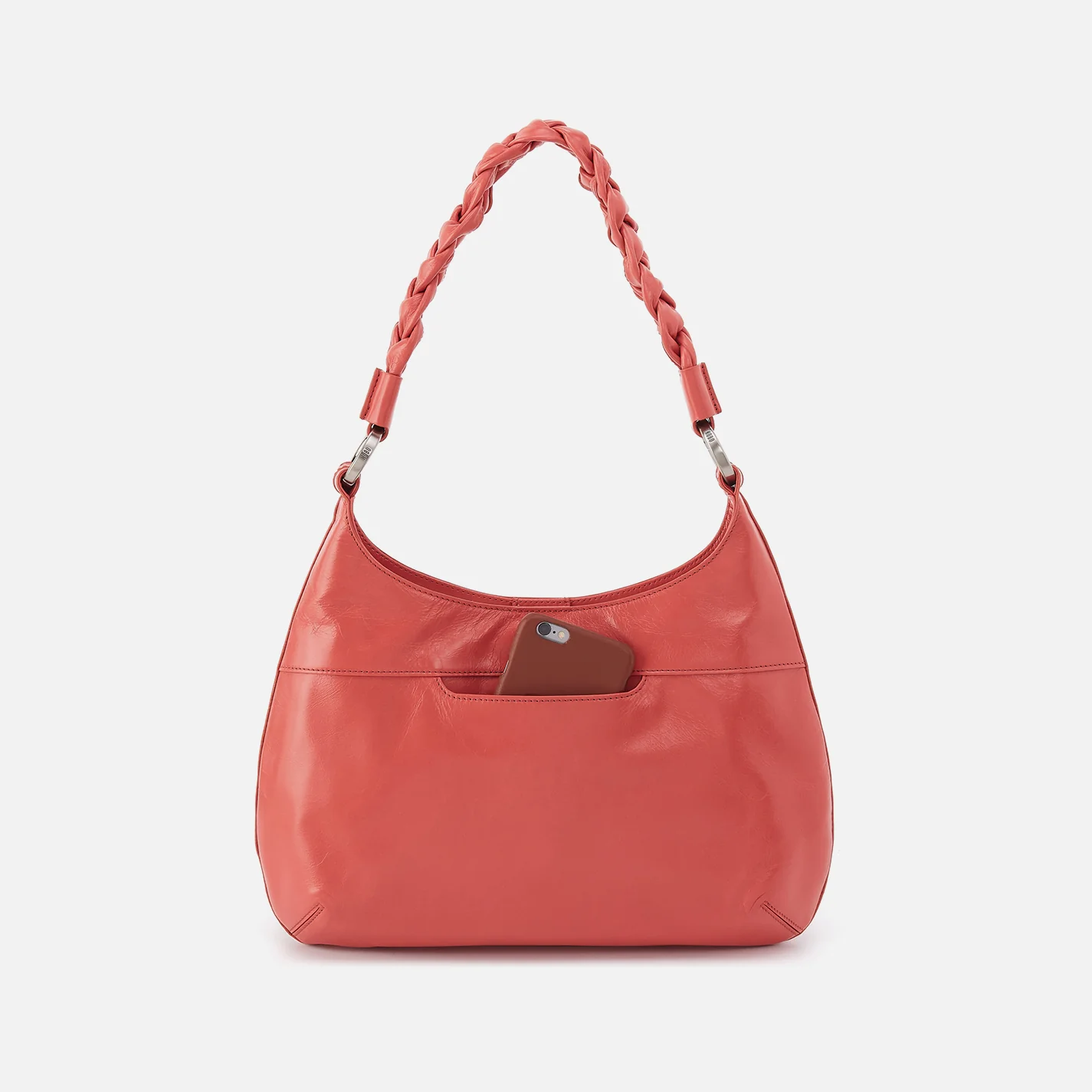 Madison Shoulder Bag In Polished Leather - Pink Mirage - Image 4
