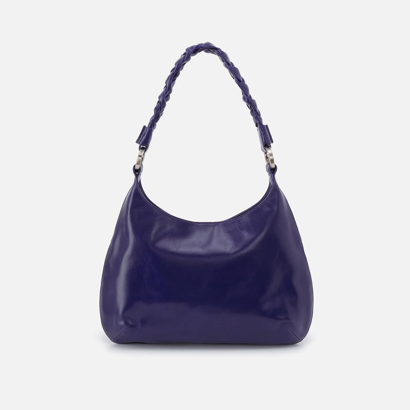 Madison Shoulder Bag in Polished Leather - Winter Violet