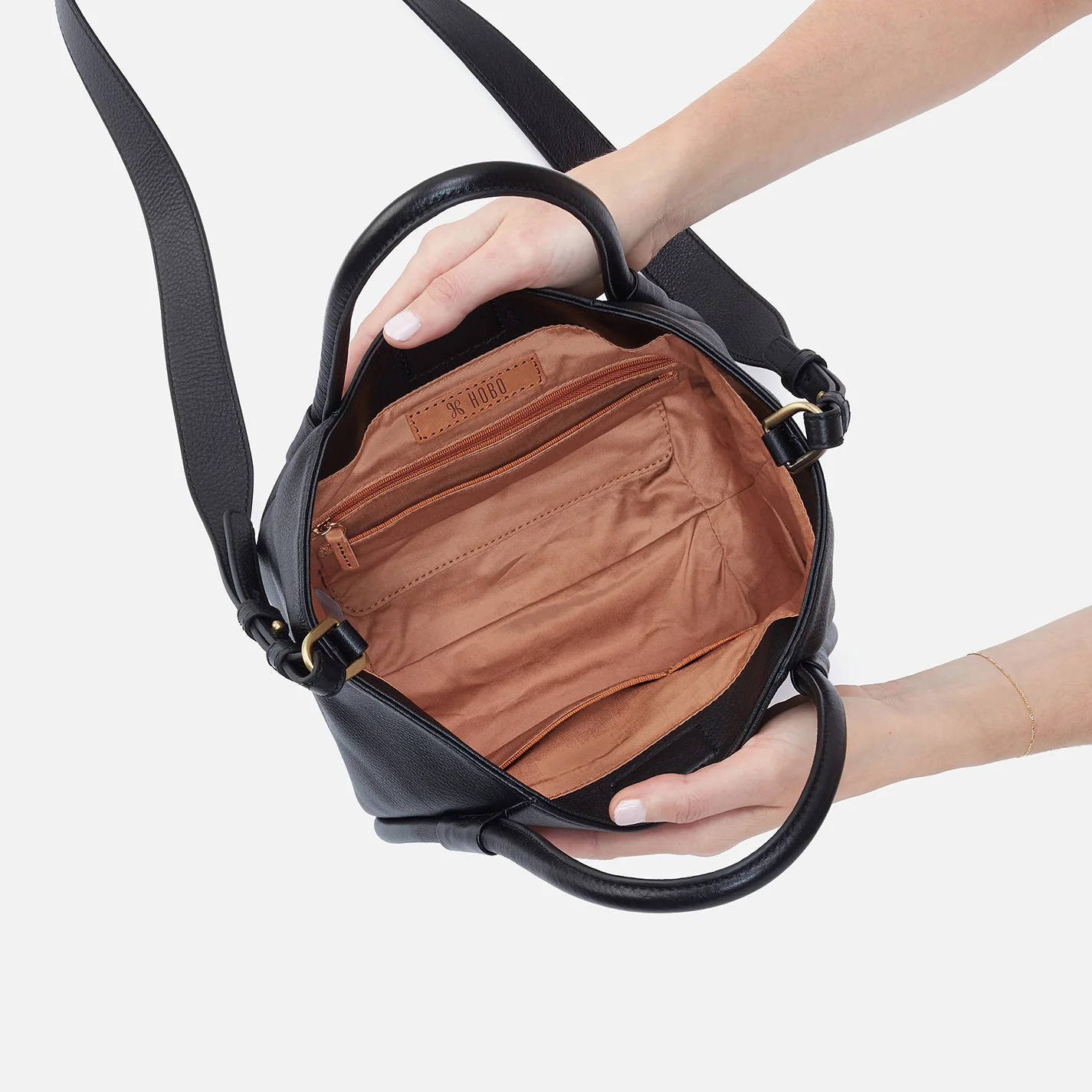 Margot Satchel In Pebbled Leather - Black - Image 4