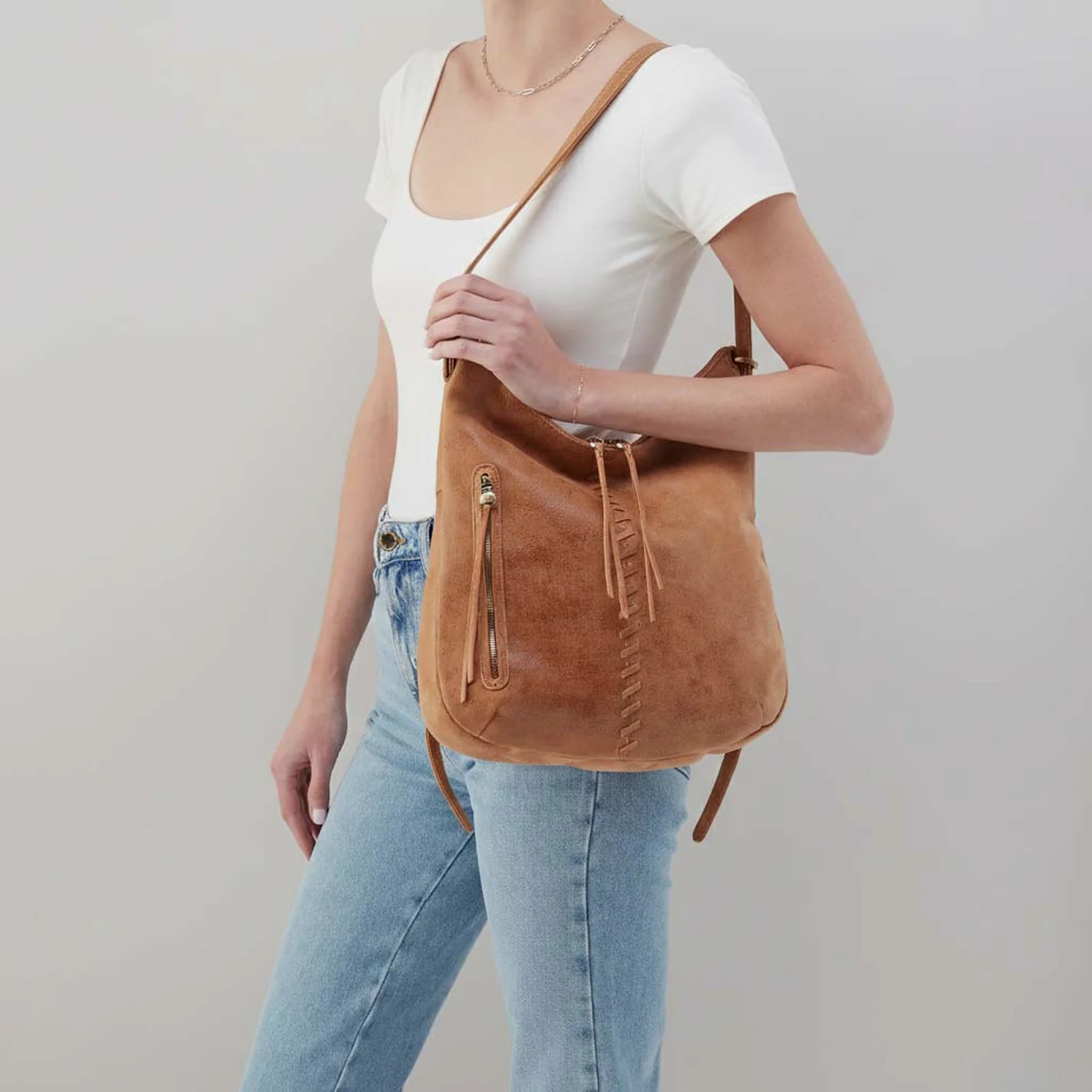 Merrin Convertible Backpack In Buffed Leather - Whiskey - Image 3