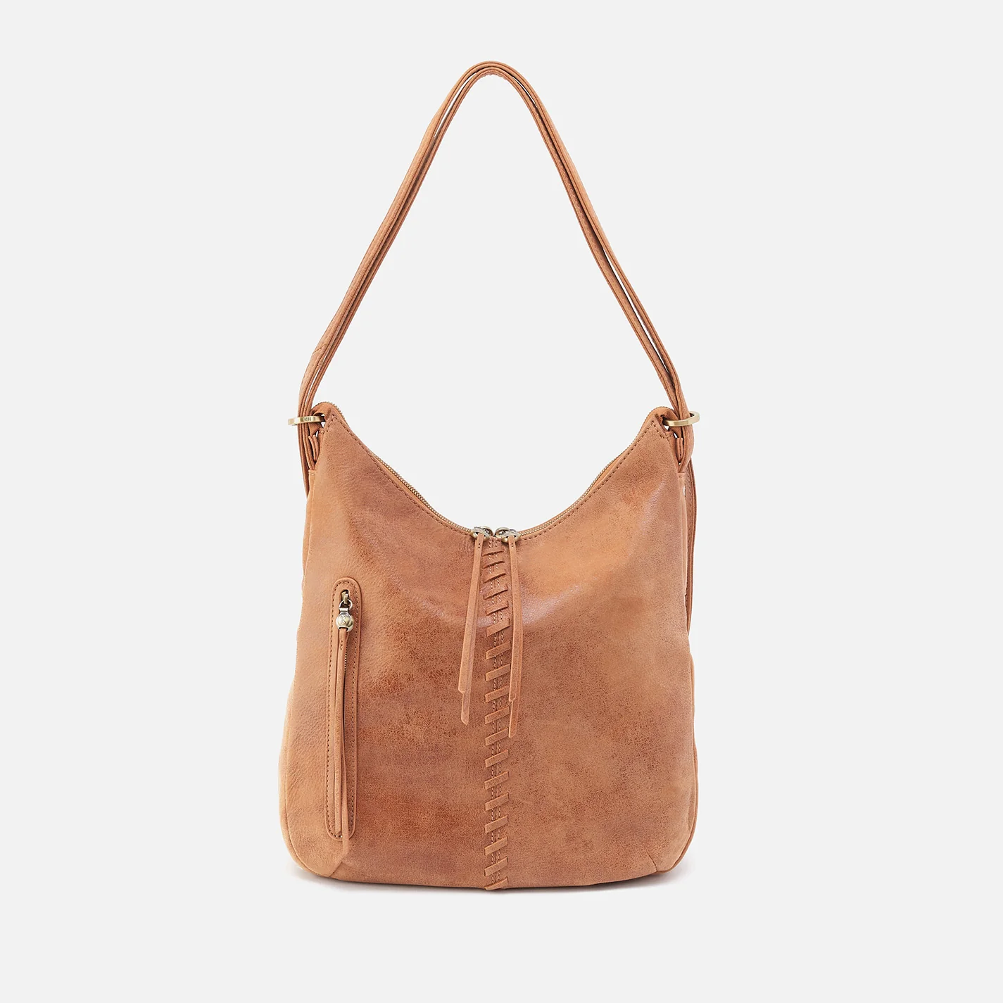 Merrin Convertible Backpack In Buffed Leather - Whiskey - Image 6
