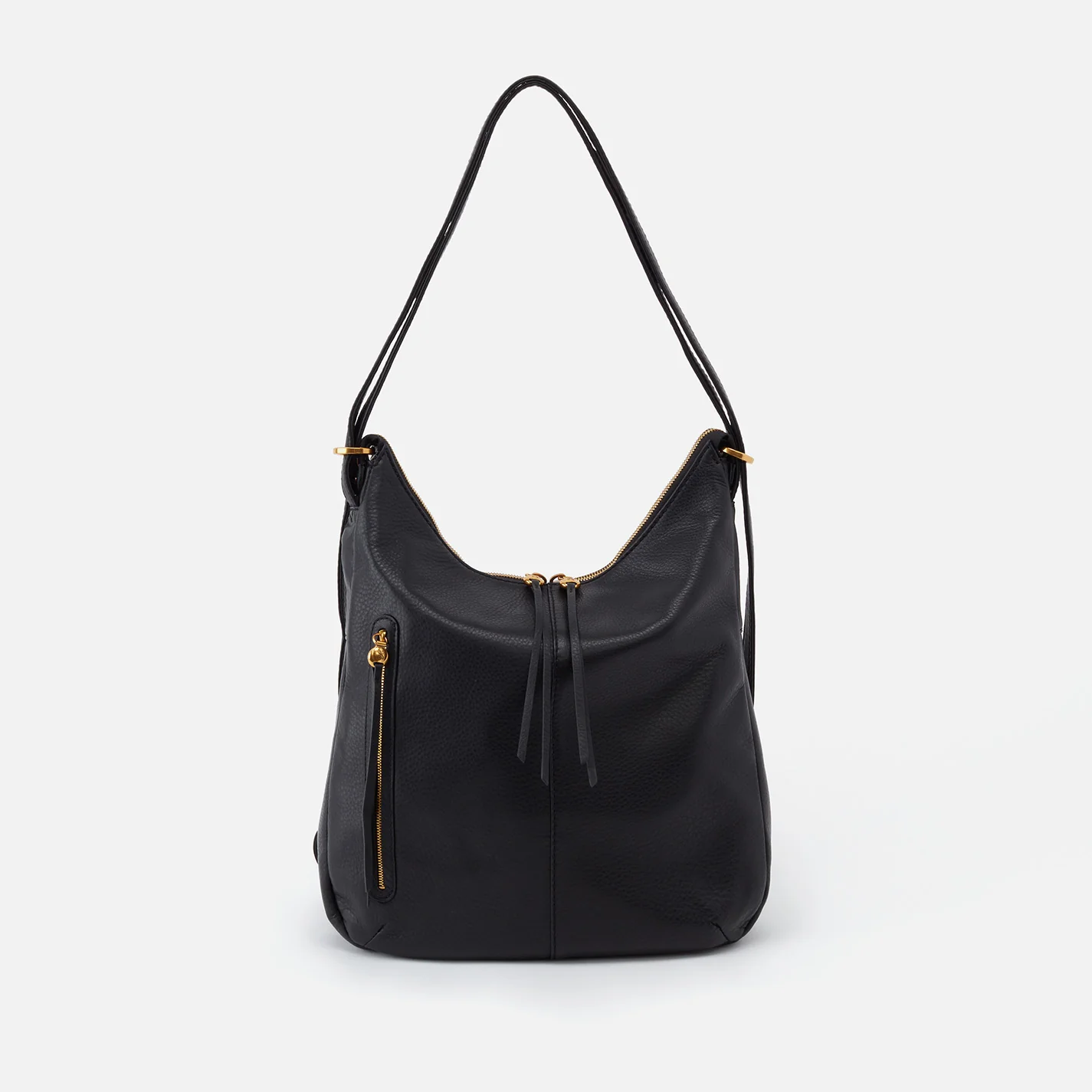 Merrin Convertible Backpack In Pebbled Leather - Black - Image 5