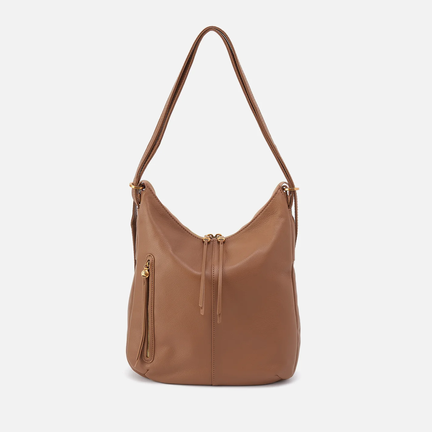 Merrin Convertible Backpack In Pebbled Leather - Timber Brown - Image 5