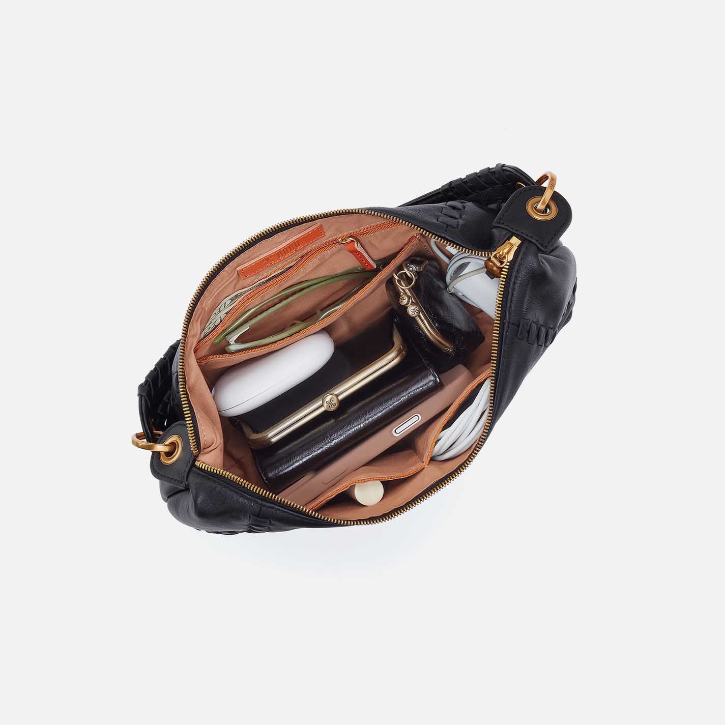 Opal Mini Shoulder In Pebbled Leather - Black - Image 3