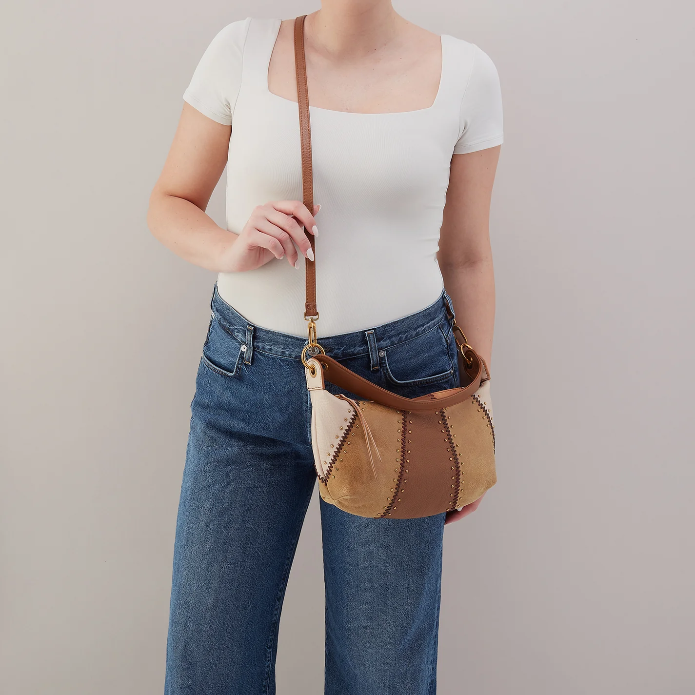 Opal Mini Shoulder In Pebbled Leather - Timber Brown - Image 3
