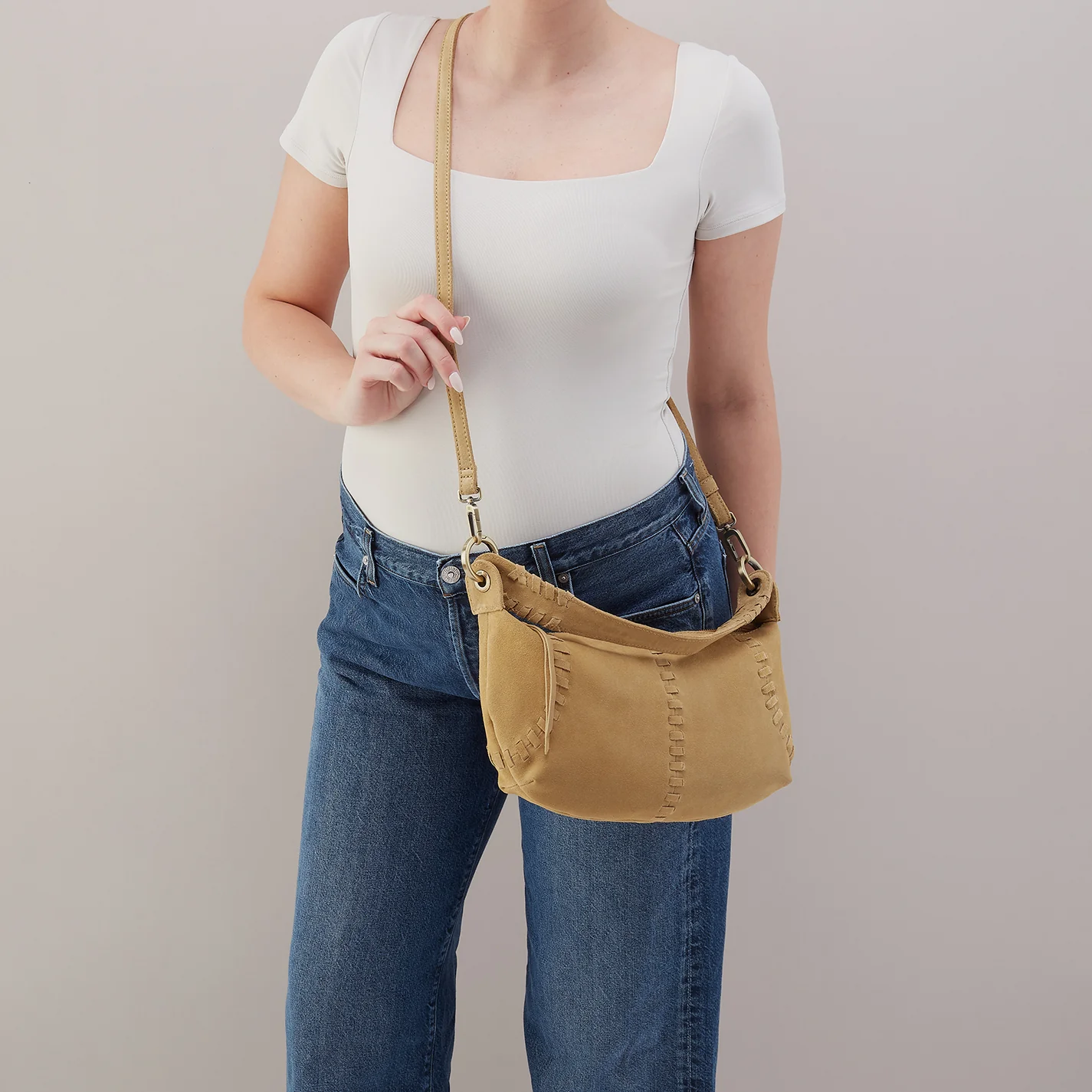 Opal Mini Shoulder In Suede Leather - Twilight Fern - Image 3
