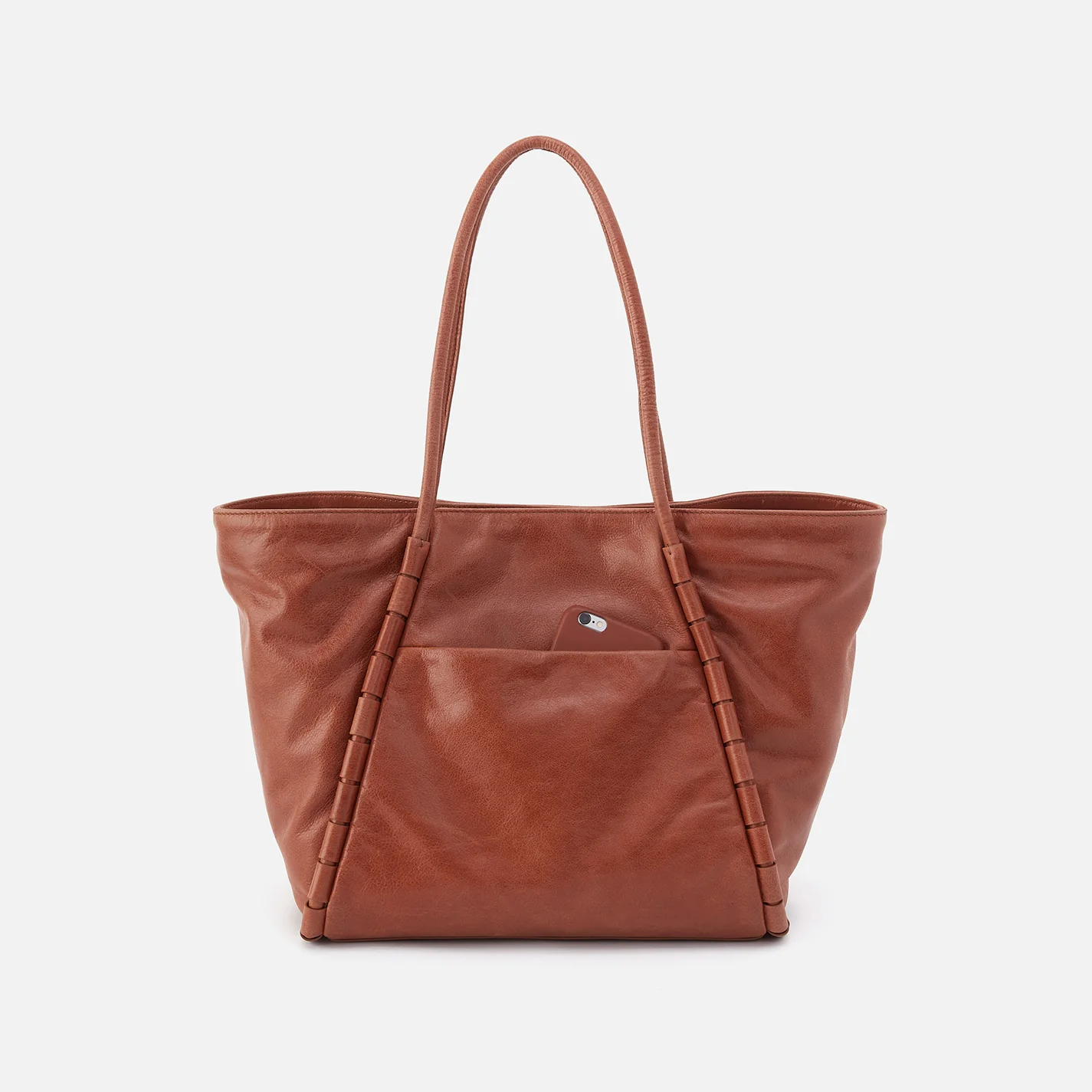 Phoebe Tote In Smooth Leather - Saddle - Image 5