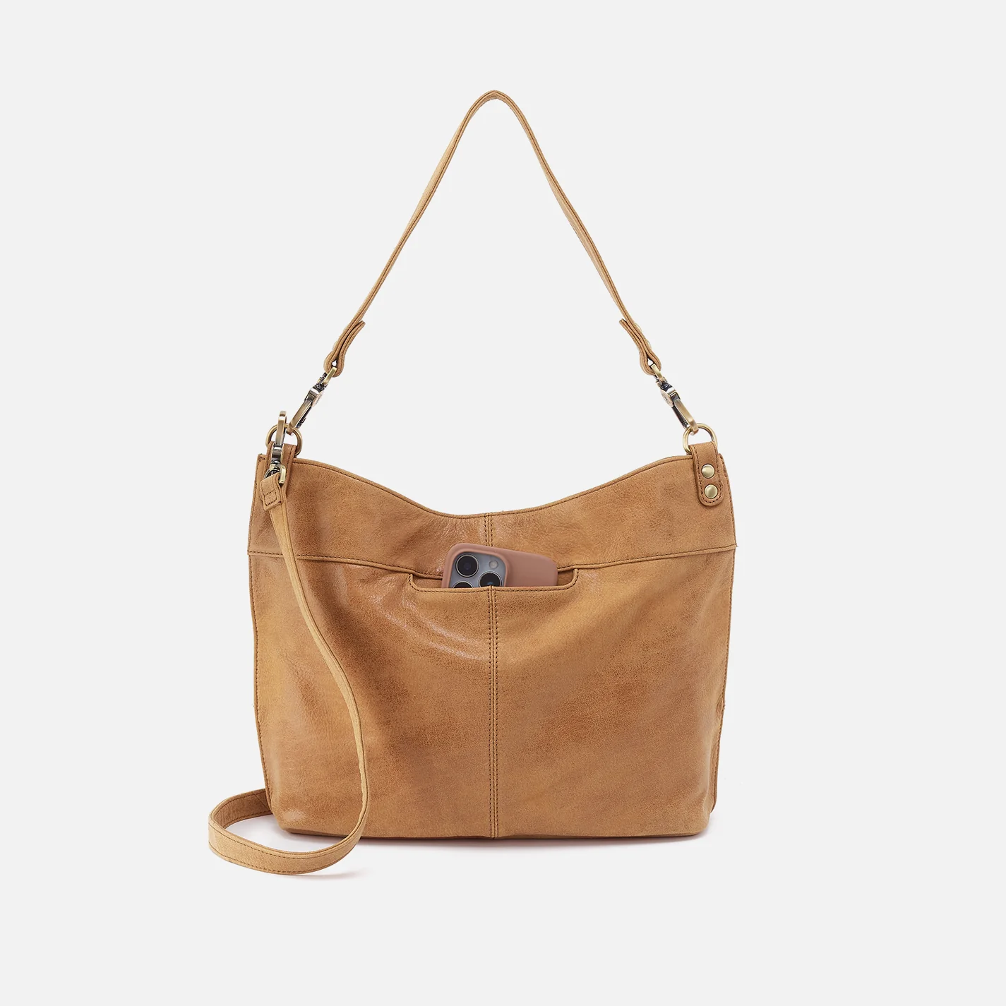 Pier Shoulder Bag In Buffed Leather - Whiskey - Image 5