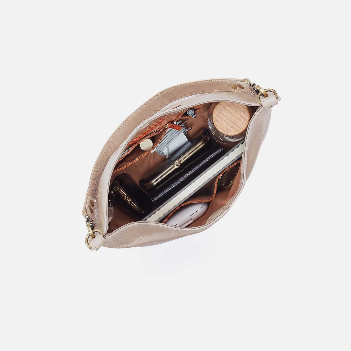 Pier Shoulder Bag in Gloss Leather - Stone Gloss - Image 4