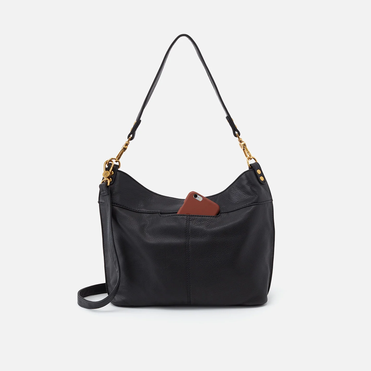 Pier Shoulder Bag In Pebbled Leather - Black - Image 5