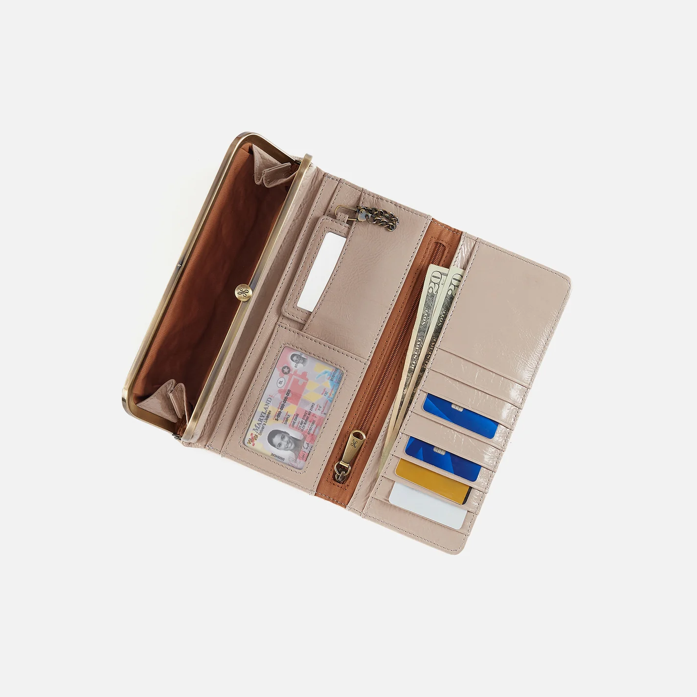 Rachel Continental Wallet In Gloss Leather - Stone Gloss - Image 2