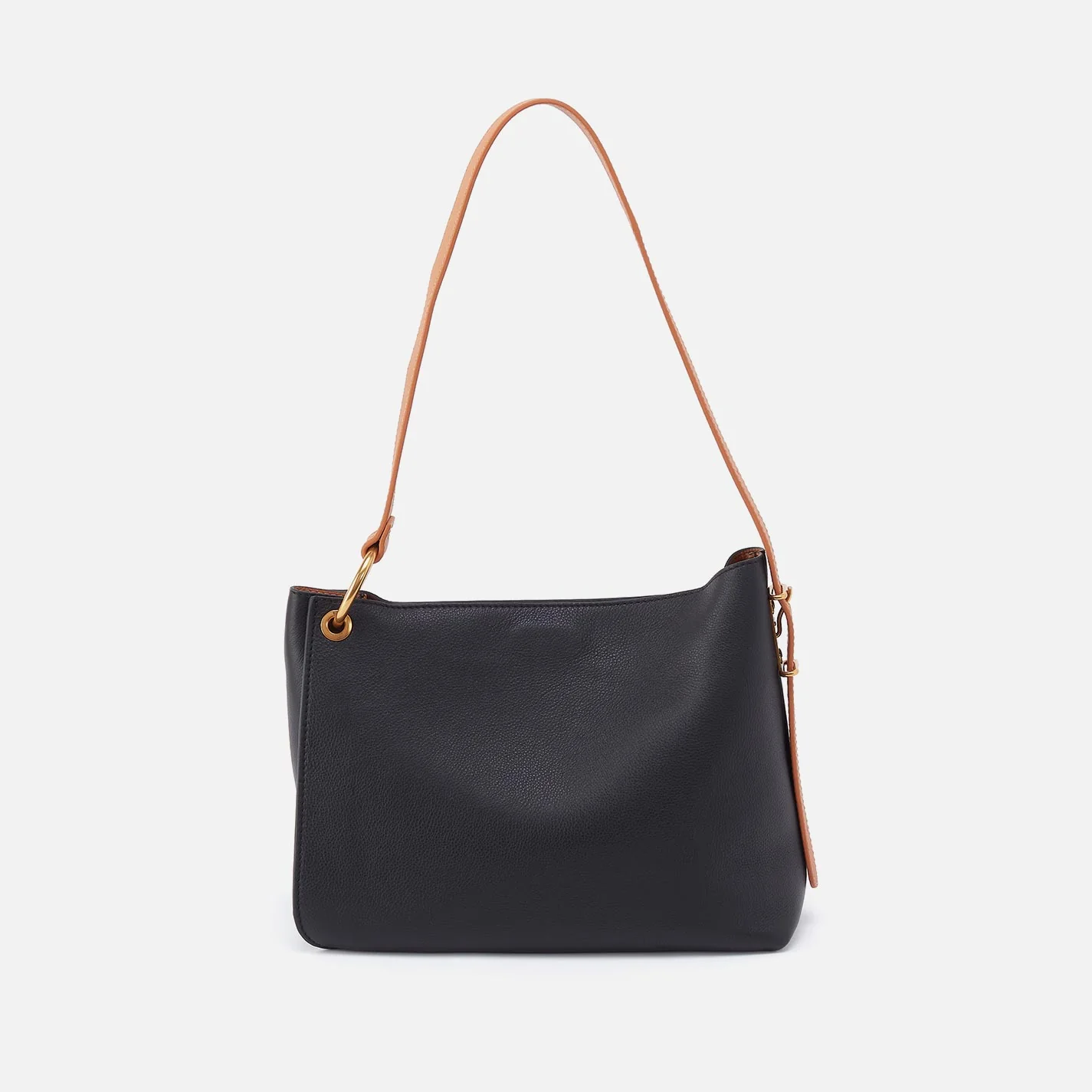 Rayna Shoulder Bag in Double-Faced Leather - Black - Image 4