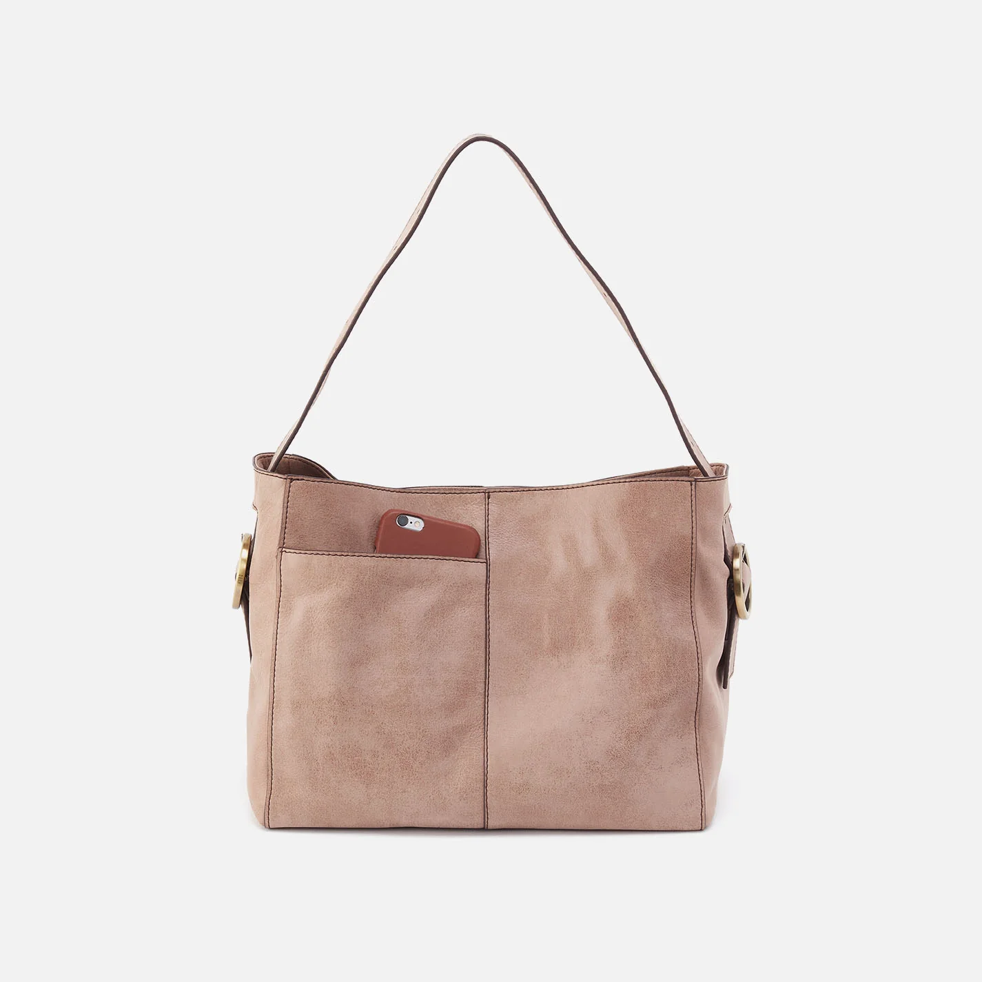 Render Shoulder Bag In Buffed Leather - Hazel - Image 5