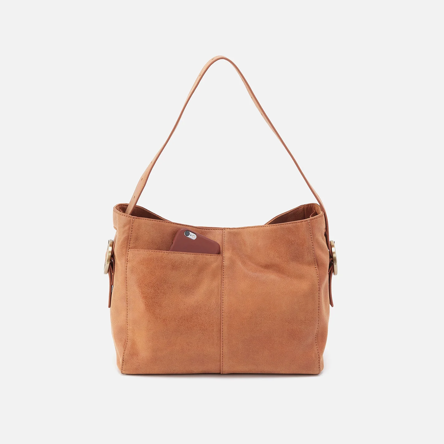 Render Shoulder Bag In Buffed Leather - Whiskey - Image 5