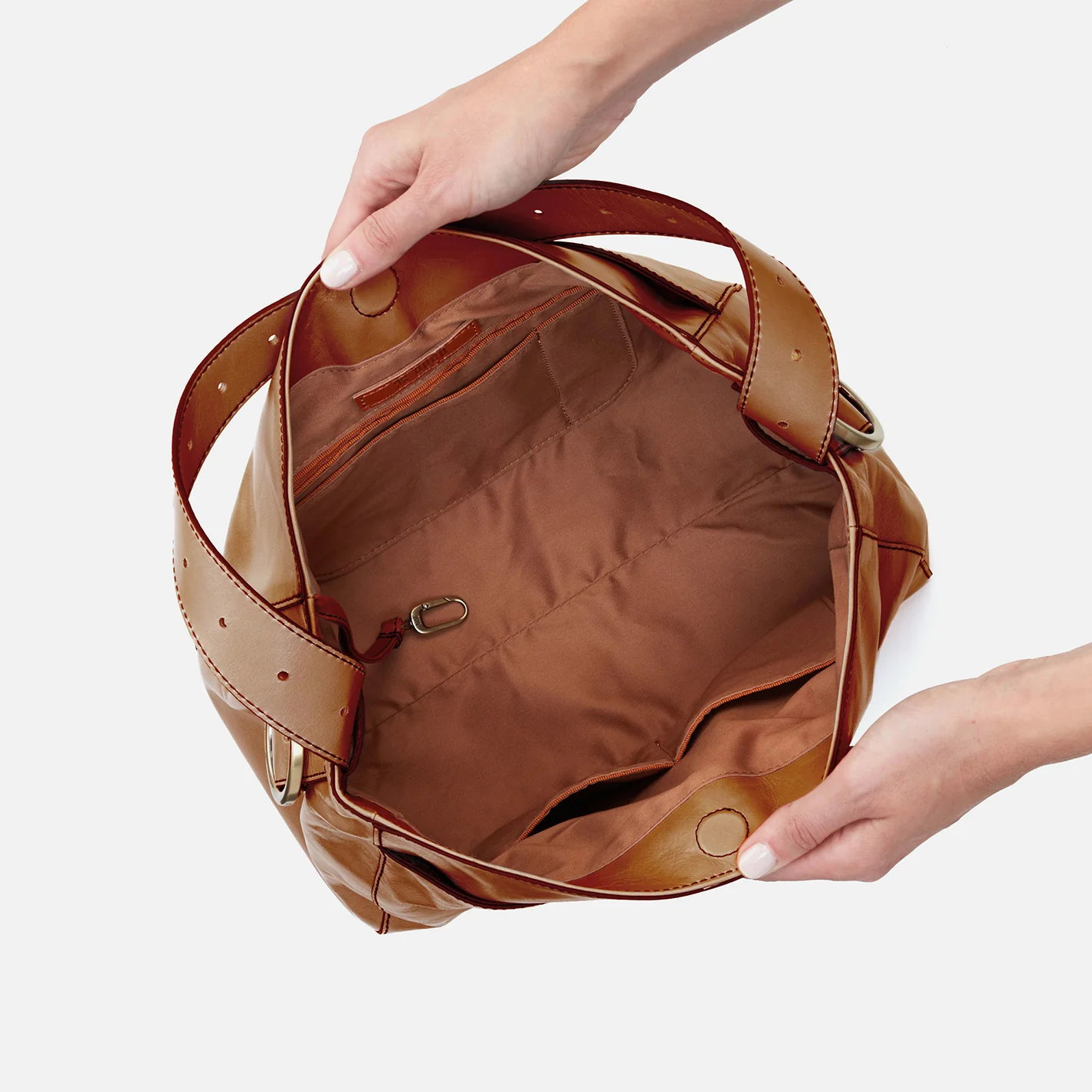 Render Shoulder Bag In Polished Leather - Truffle - Image 3