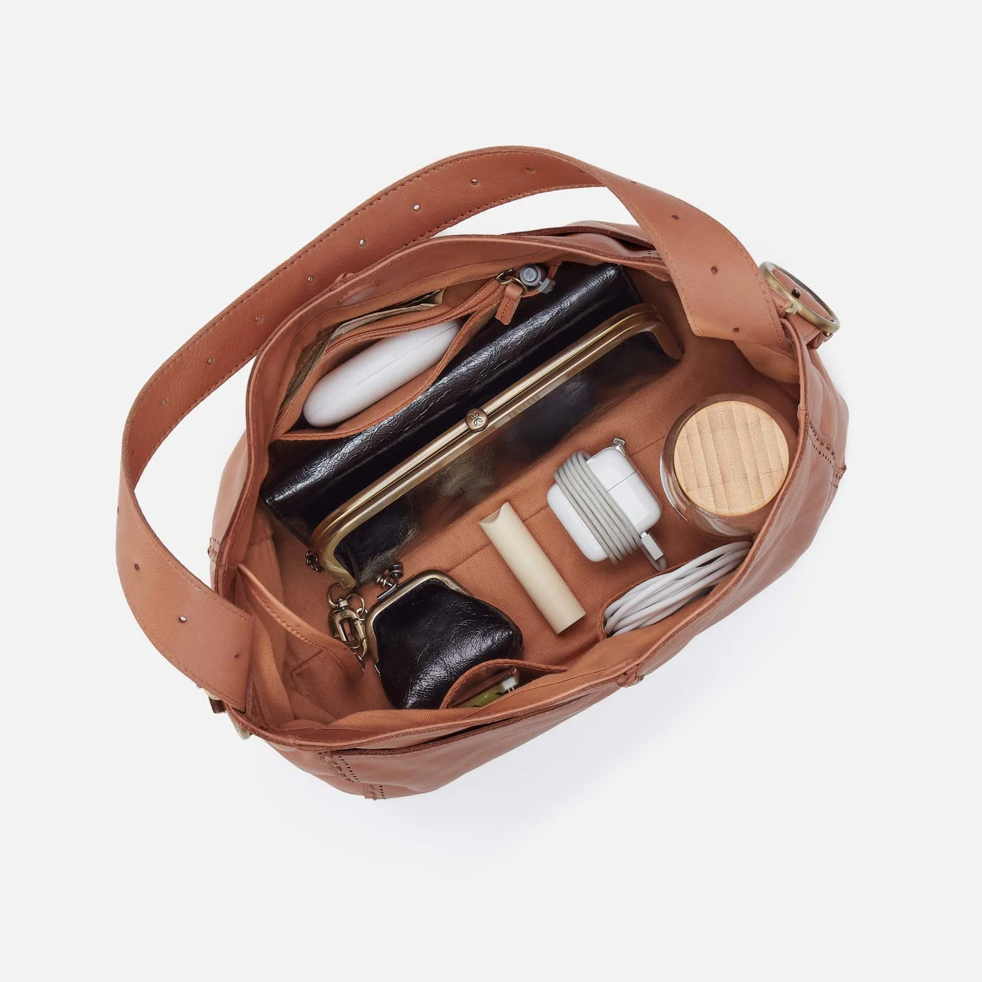 Render Shoulder Bag In Washed Leather - Harvest Wheat - Image 4