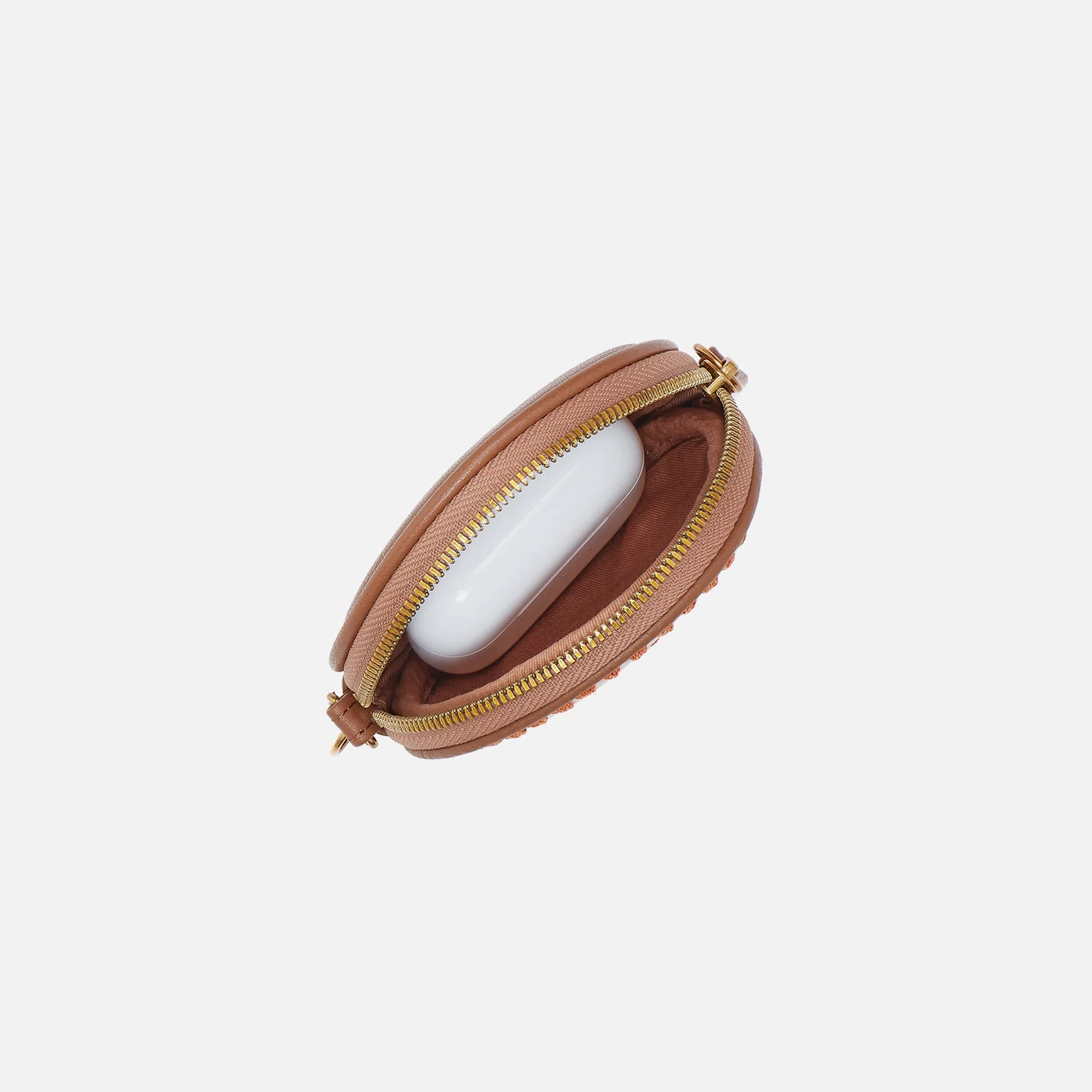 Revolve Small Bag Charm In Pebbled Leather - Timber Brown - Image 2