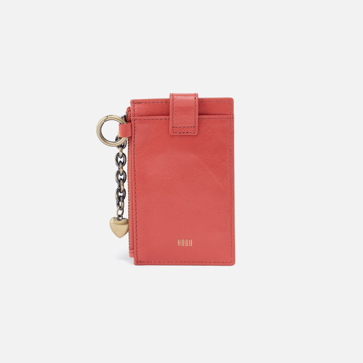 Ring Credit Card Wristlet In Polished Leather - Pink Mirage - Image 3