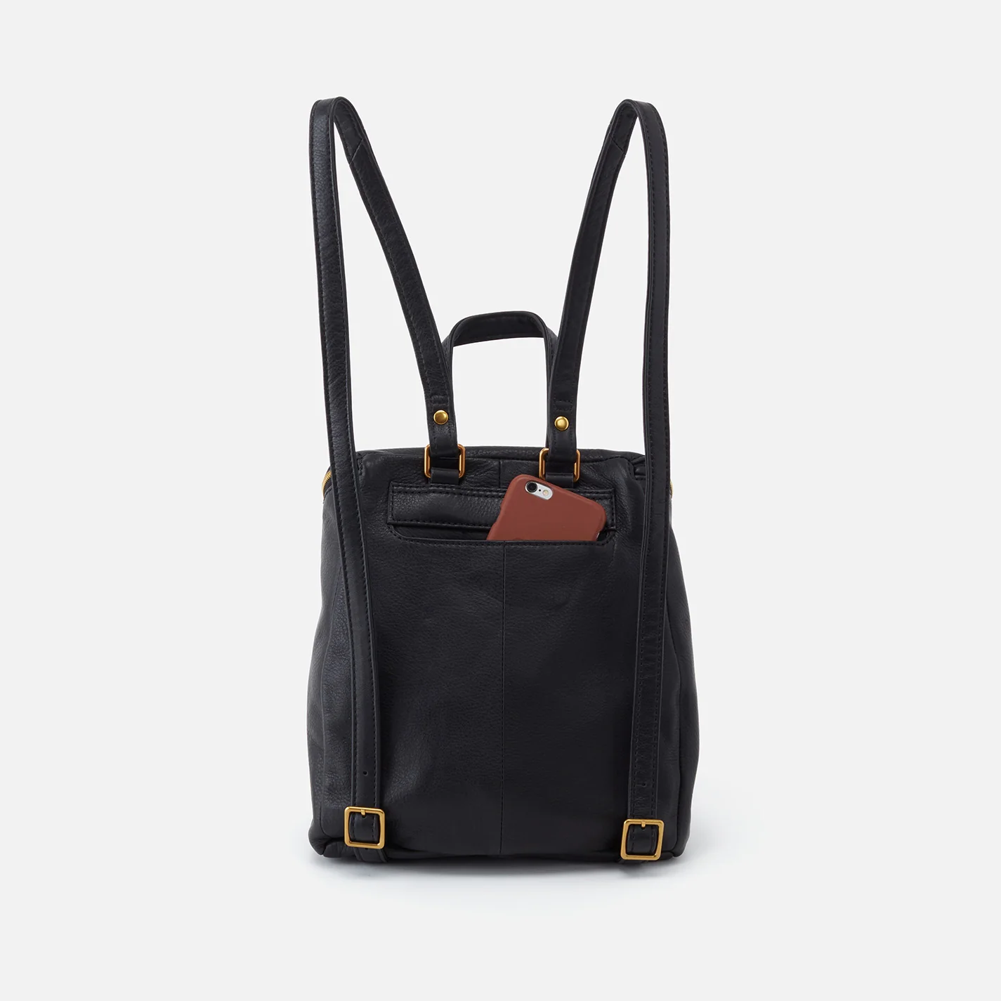 River Backpack in Pebbled Leather - Black - Image 5