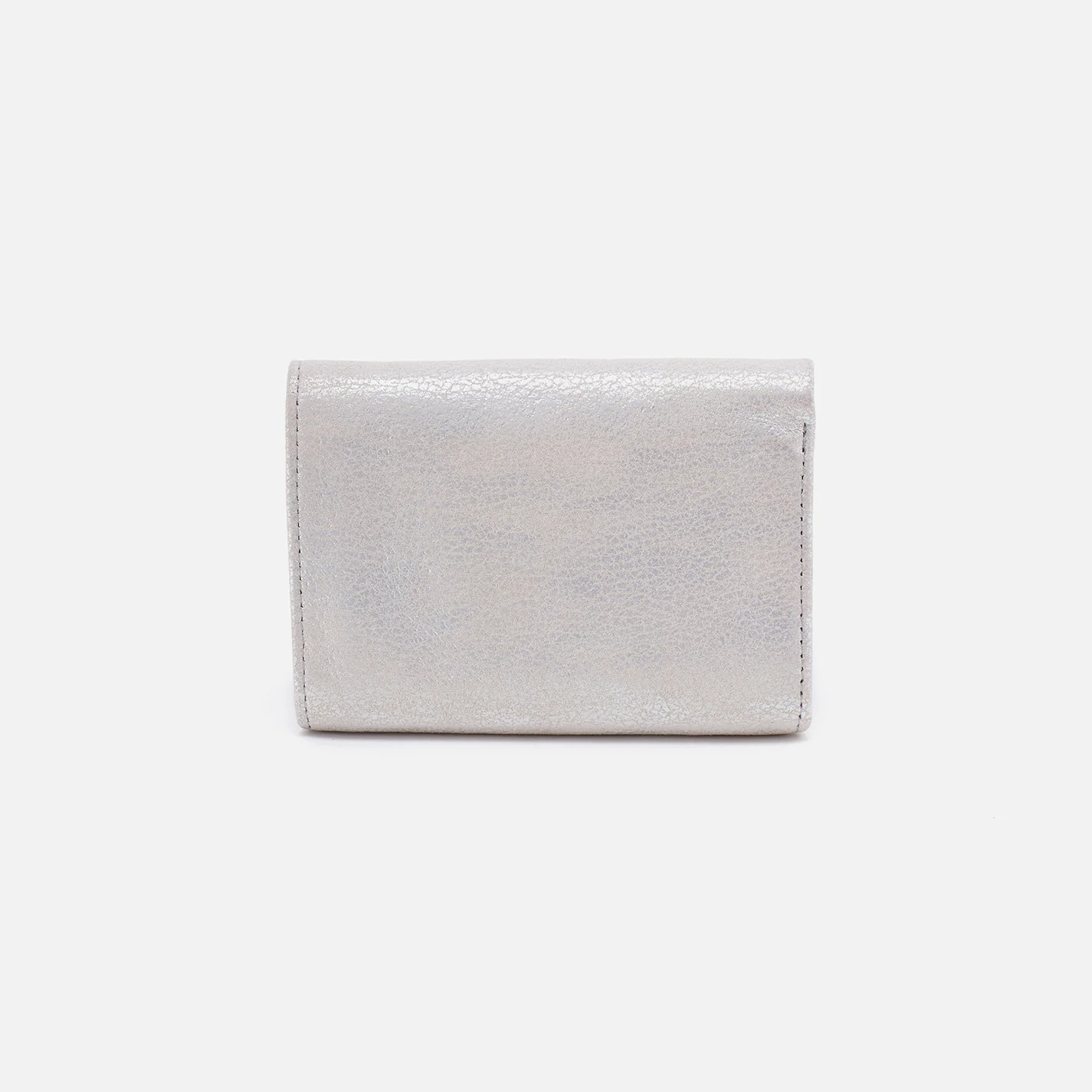 Robin Compact Wallet In Metallic Leather - Silver - Image 4