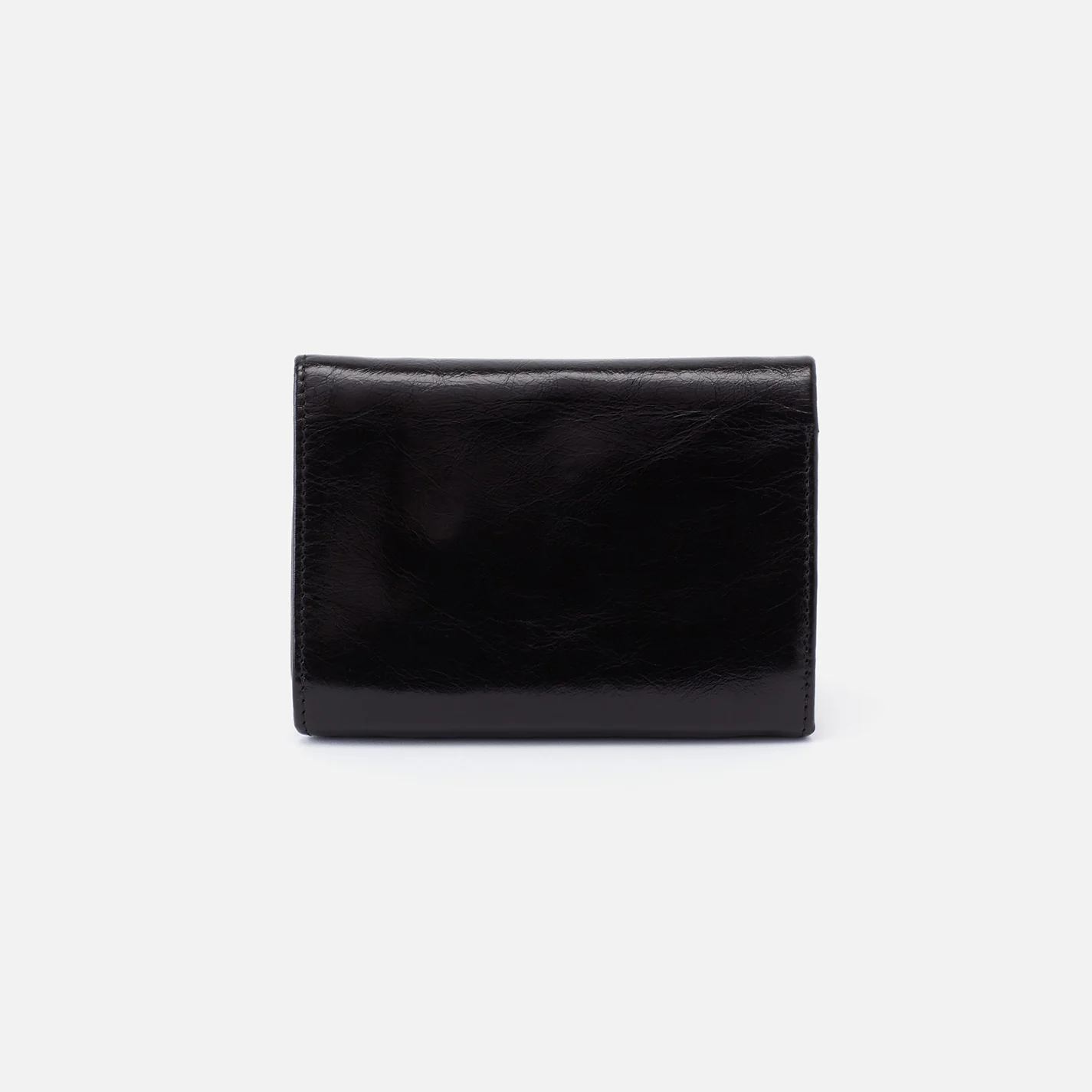 Robin Compact Wallet In Polished Leather - Black - Image 4