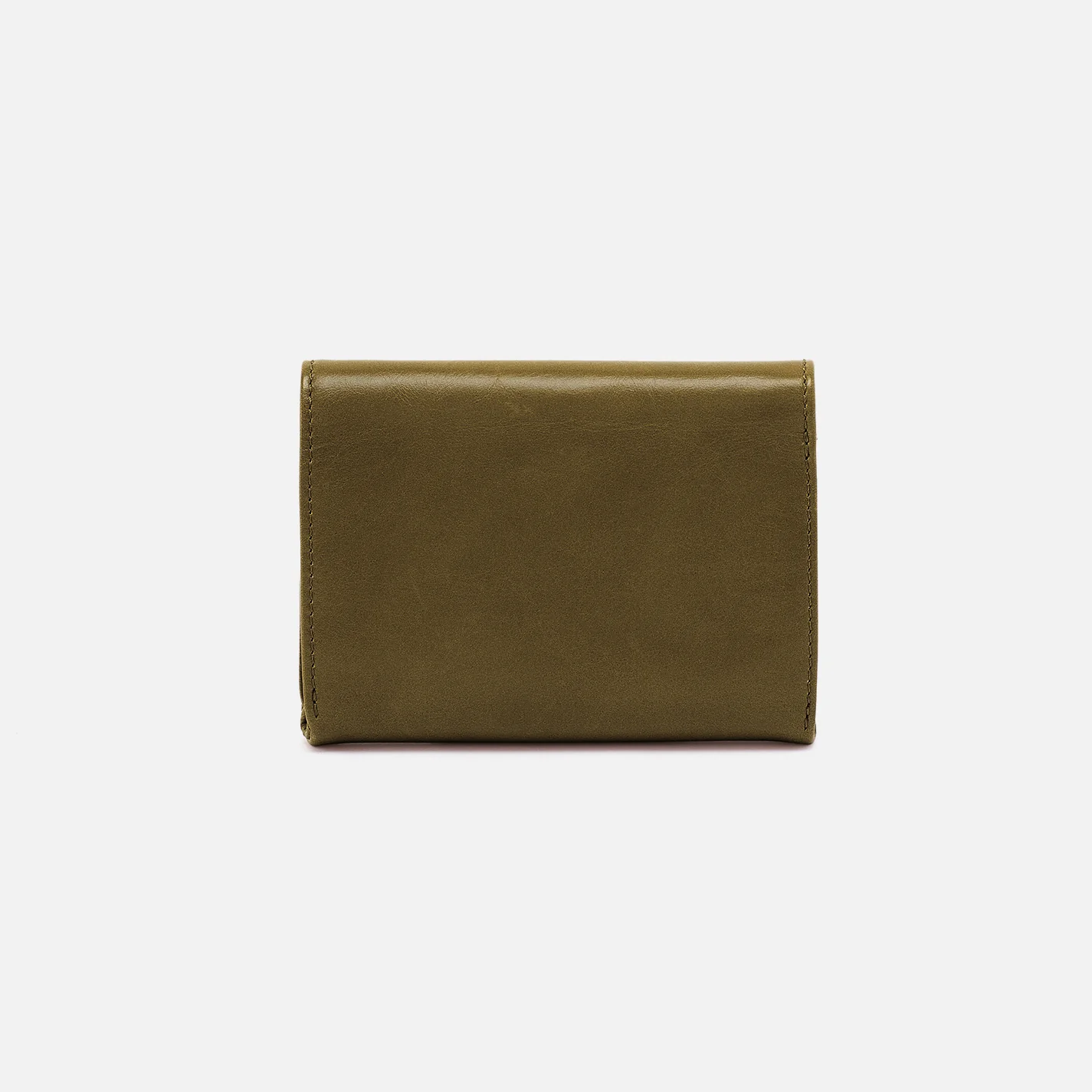 Robin Compact Wallet In Polished Leather - Olive Veil - Image 3
