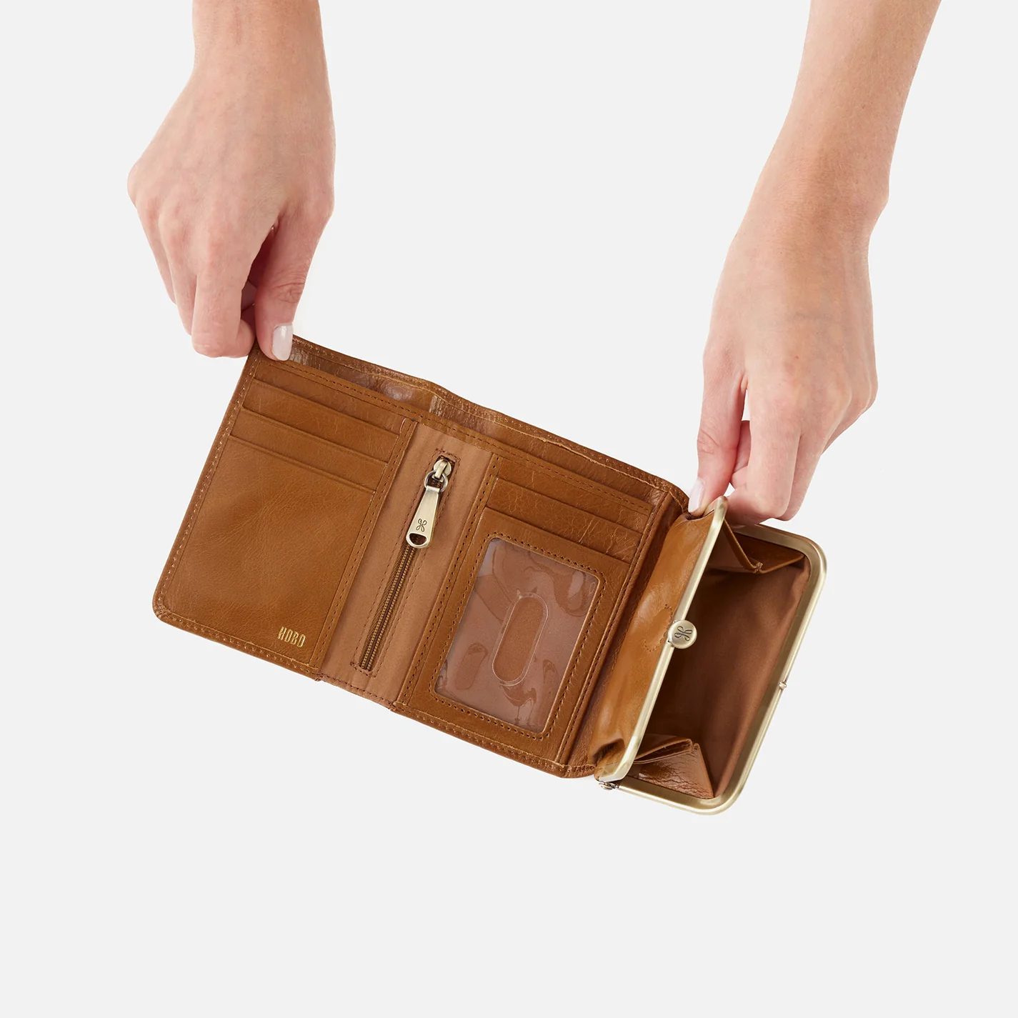 Robin Compact Wallet in Polished Leather - Truffle - Image 3