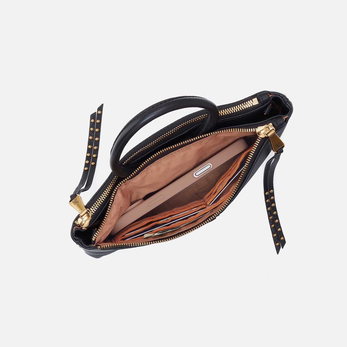 Sable Crossbody in Pebbled Leather - Black - Image 4