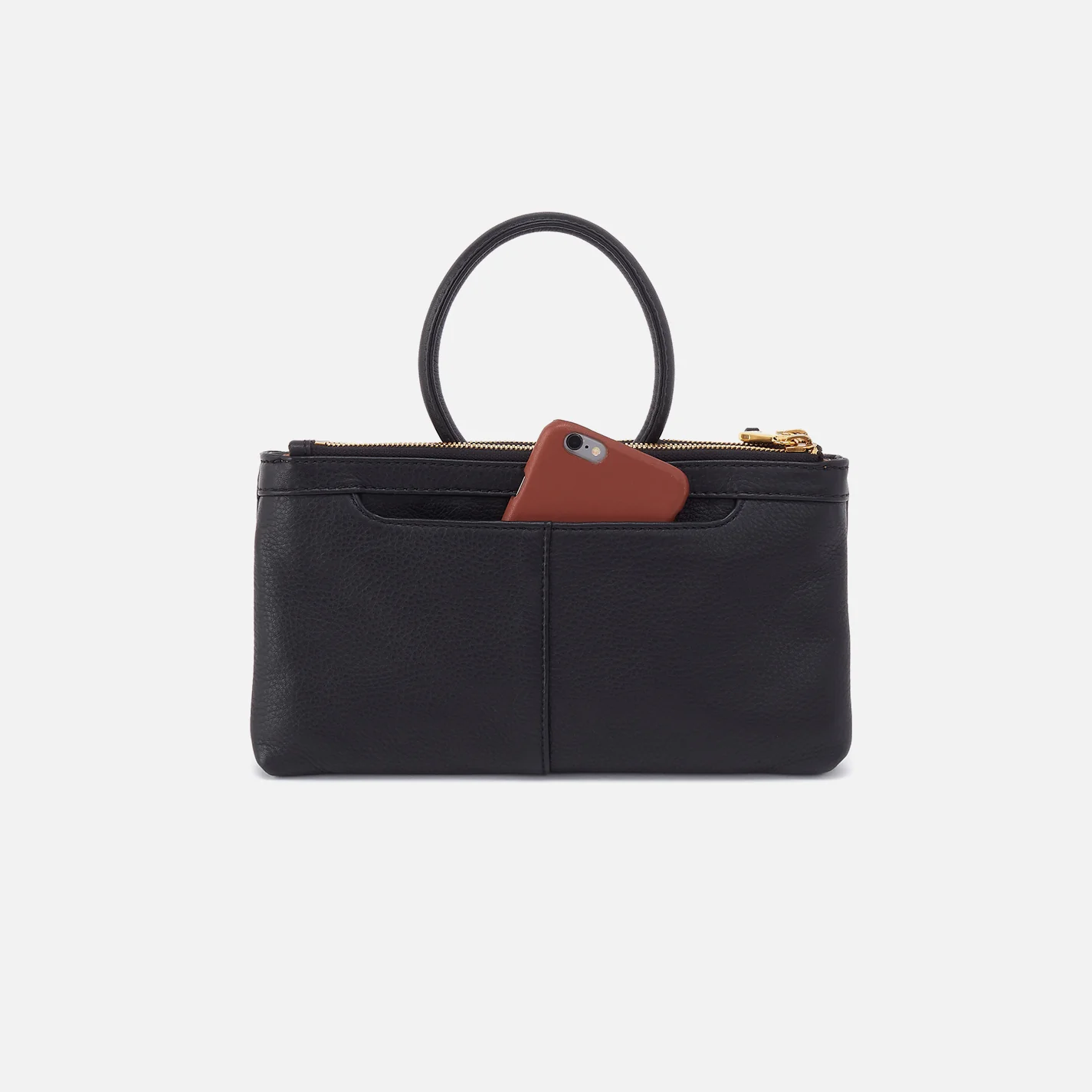 Sable Crossbody in Pebbled Leather - Black - Image 5