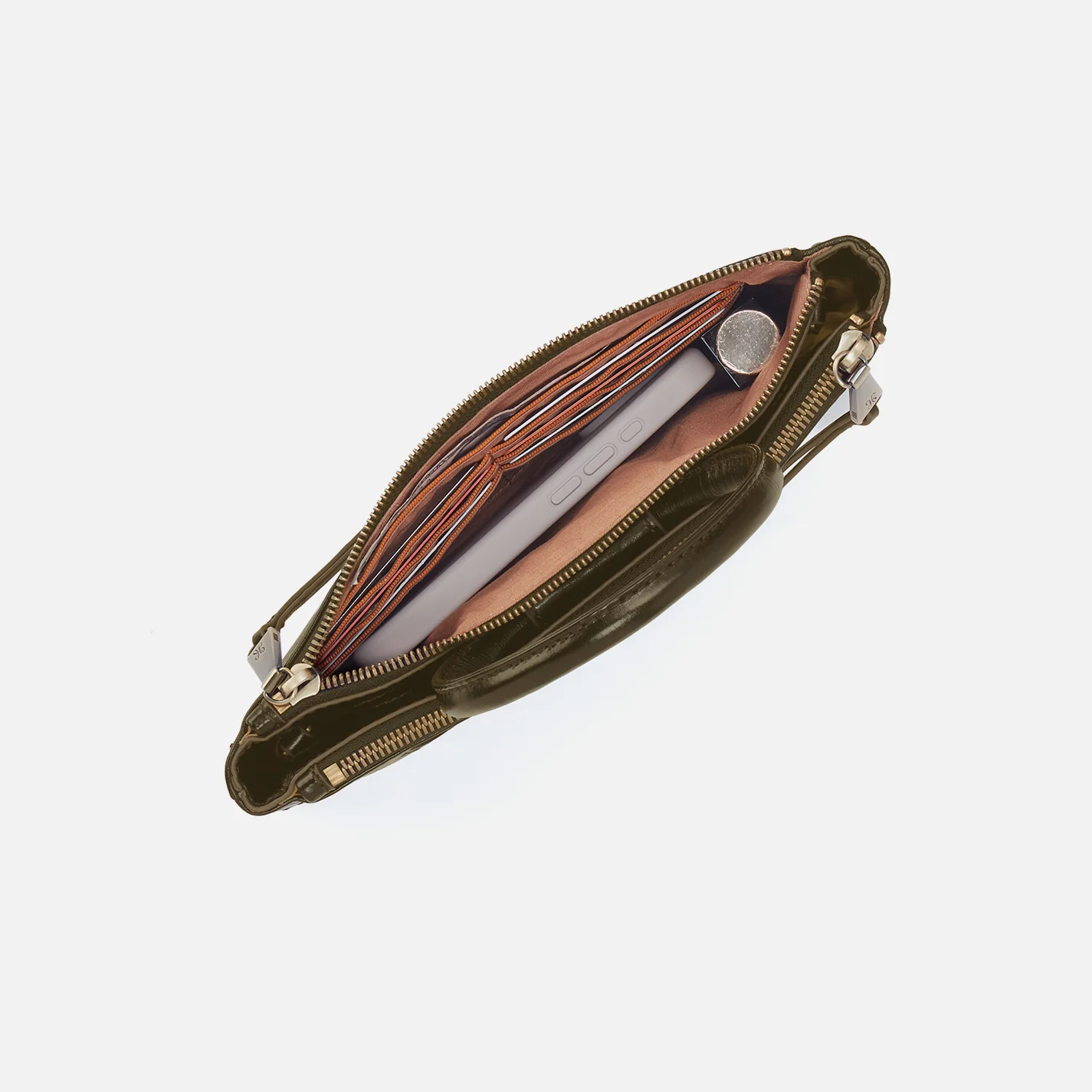 Sable Crossbody In Polished Leather - Olive Veil - Image 3
