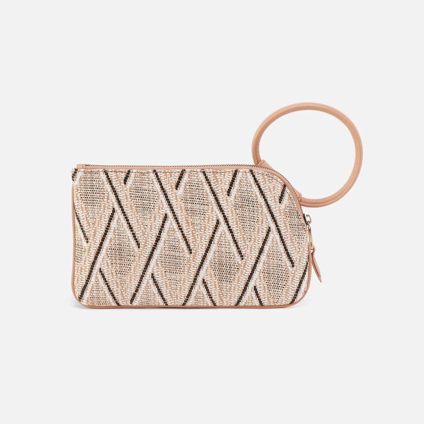 Sable Wristlet In Multi Weave With Leather Trim - Cream Raffia - Image 4