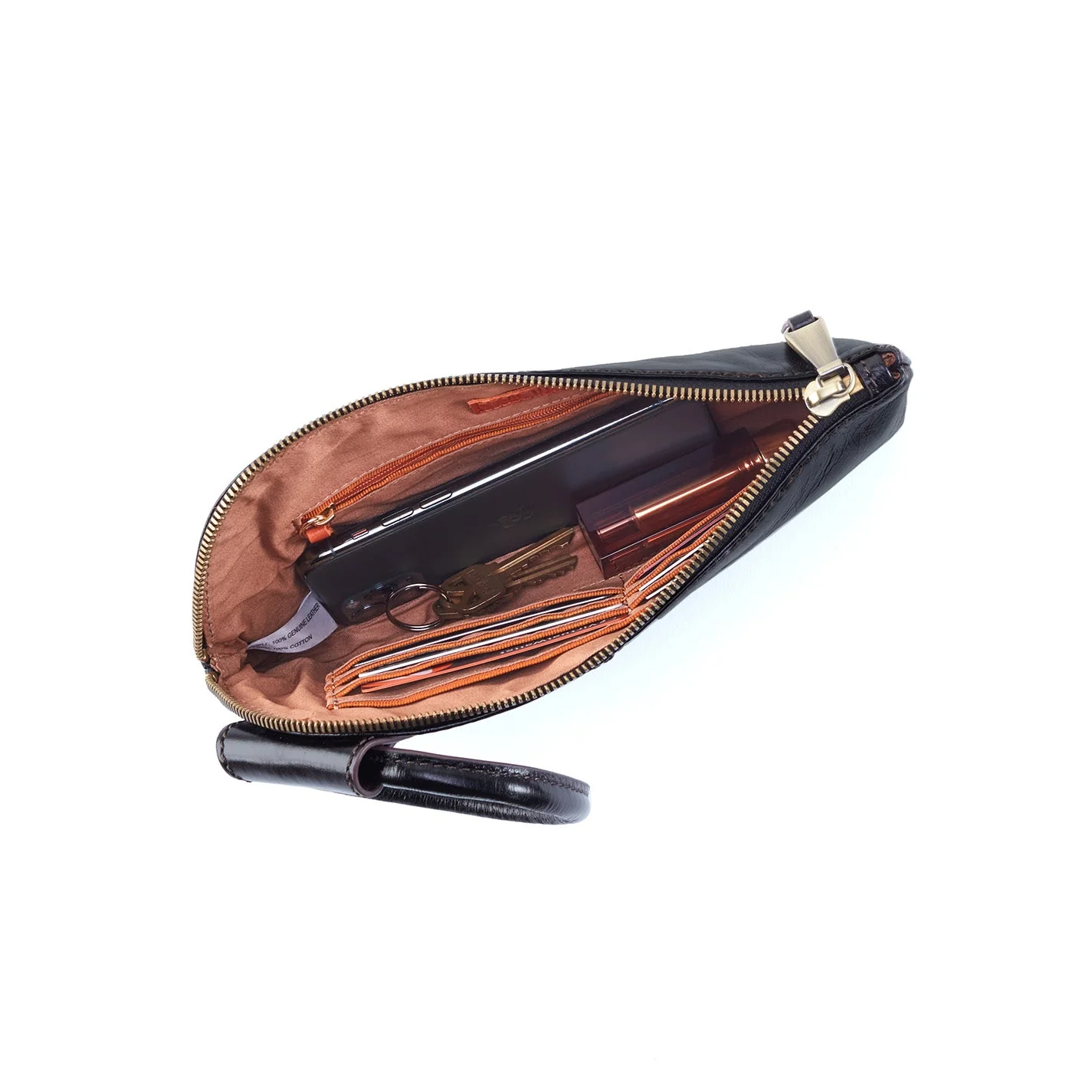 Sable Wristlet In Polished Leather - Black - Image 4