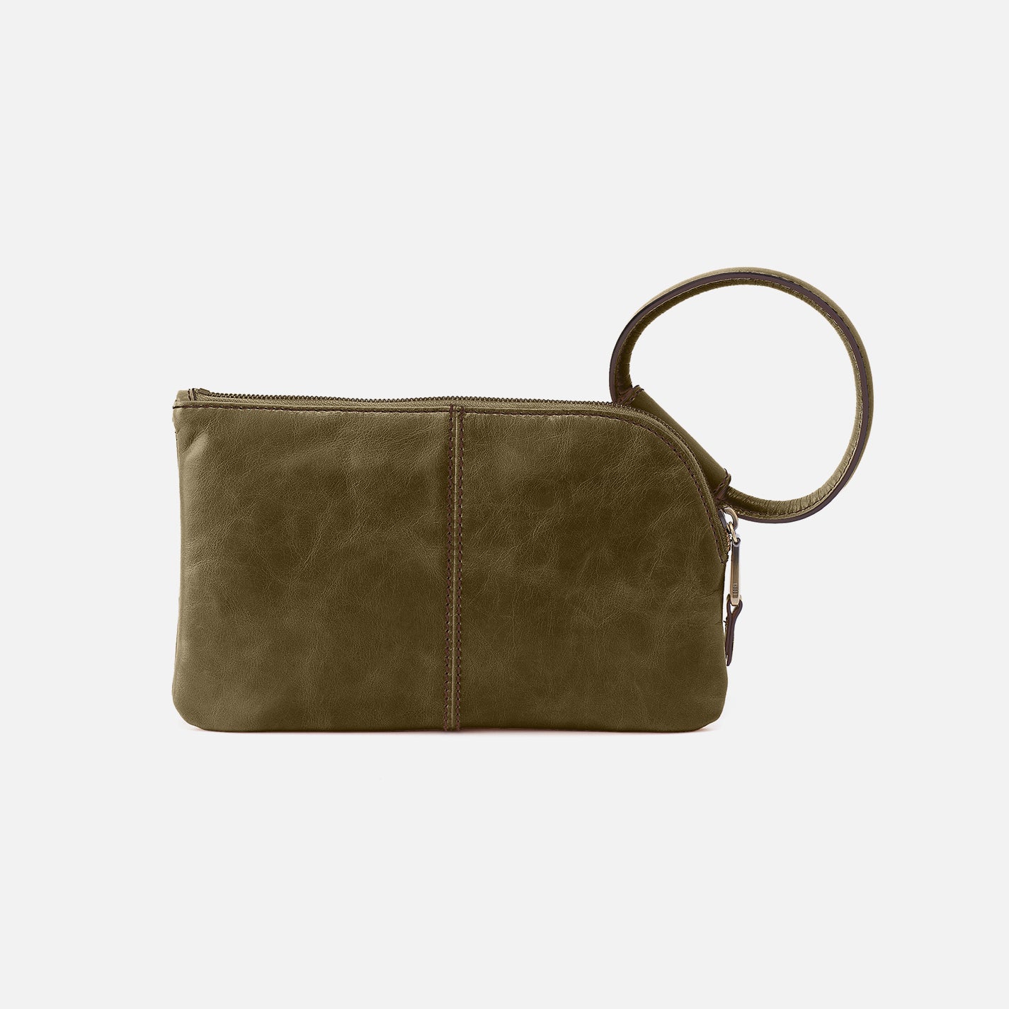 Sable Wristlet In Polished Leather - Olive Veil - Image 4