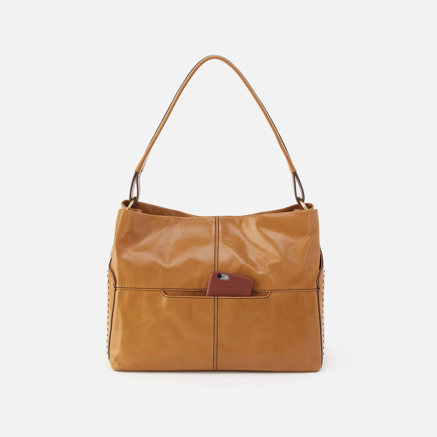 Seneca Shoulder Bag In Polished Leather - Natural - Image 4