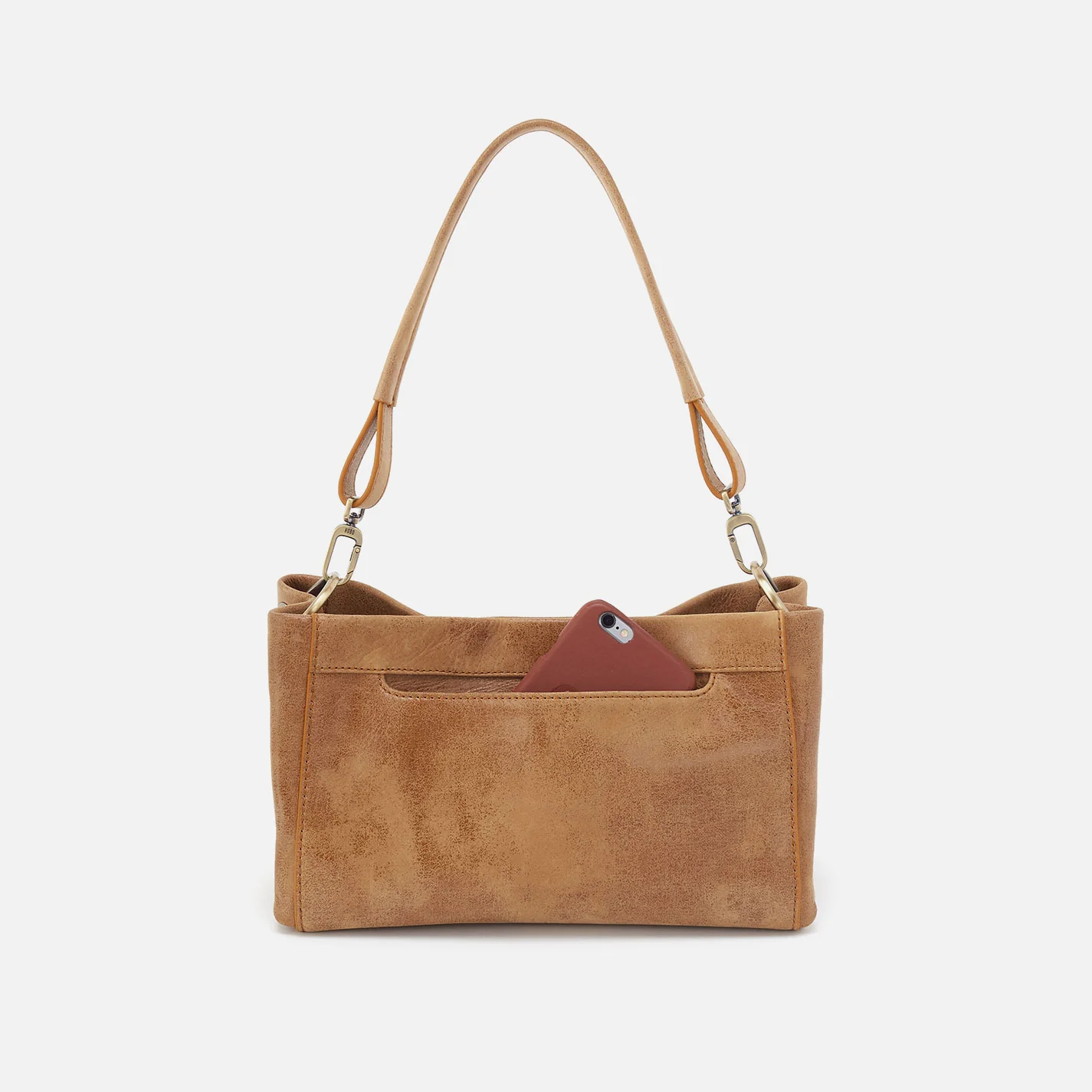 Seneca Shoulder Crossbody In Buffed Leather - Whiskey - Image 5