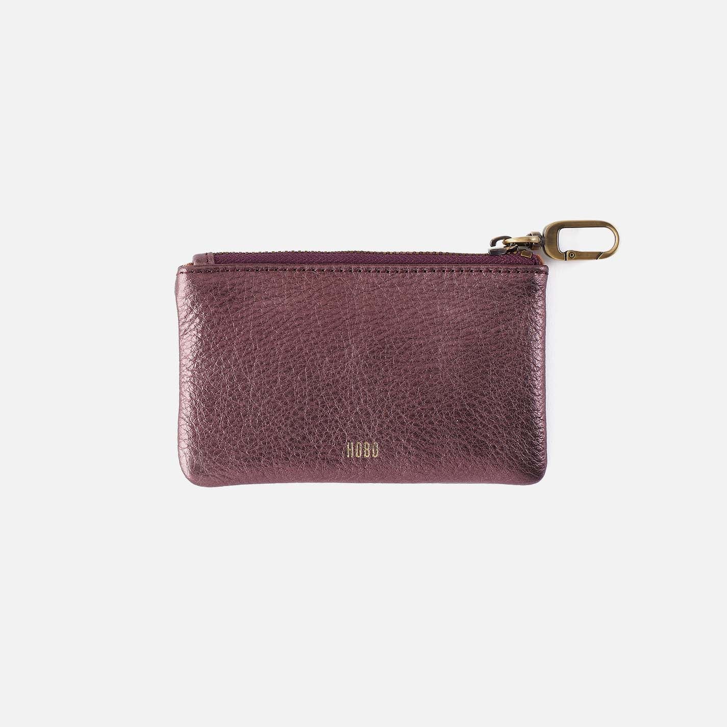 Sentiment Pouch in Metallic Leather - Frosted Plum - Image 2